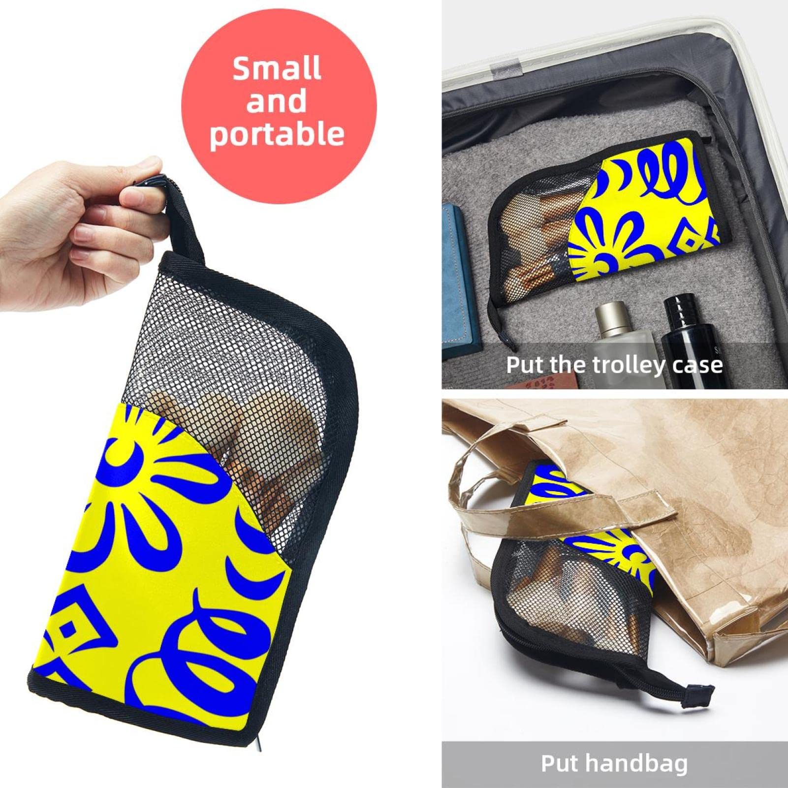 12-Piece Makeup Brush Organizer Bag with Artistic Geometric Flower Pattern - Portable Travel Cosmetic Brush Holder Case for Professional & Home Makeup Artists