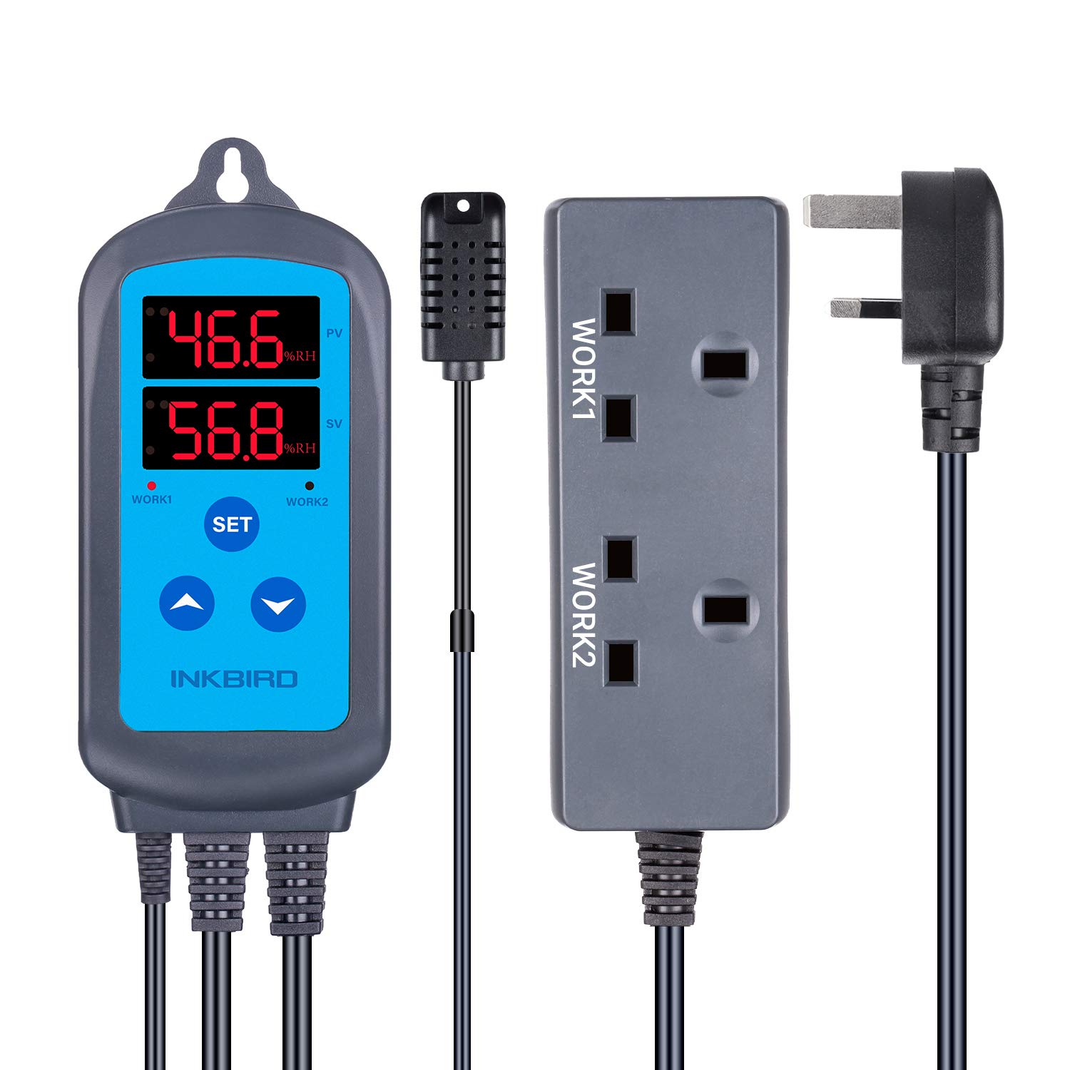 Inkbird IHC-200 Dual Relay Digital Humidity Controller & Humidistat for Humidifiers & Dehumidifiers - Precise Climate Control for Greenhouses, Grow Tents, and Home Comfort