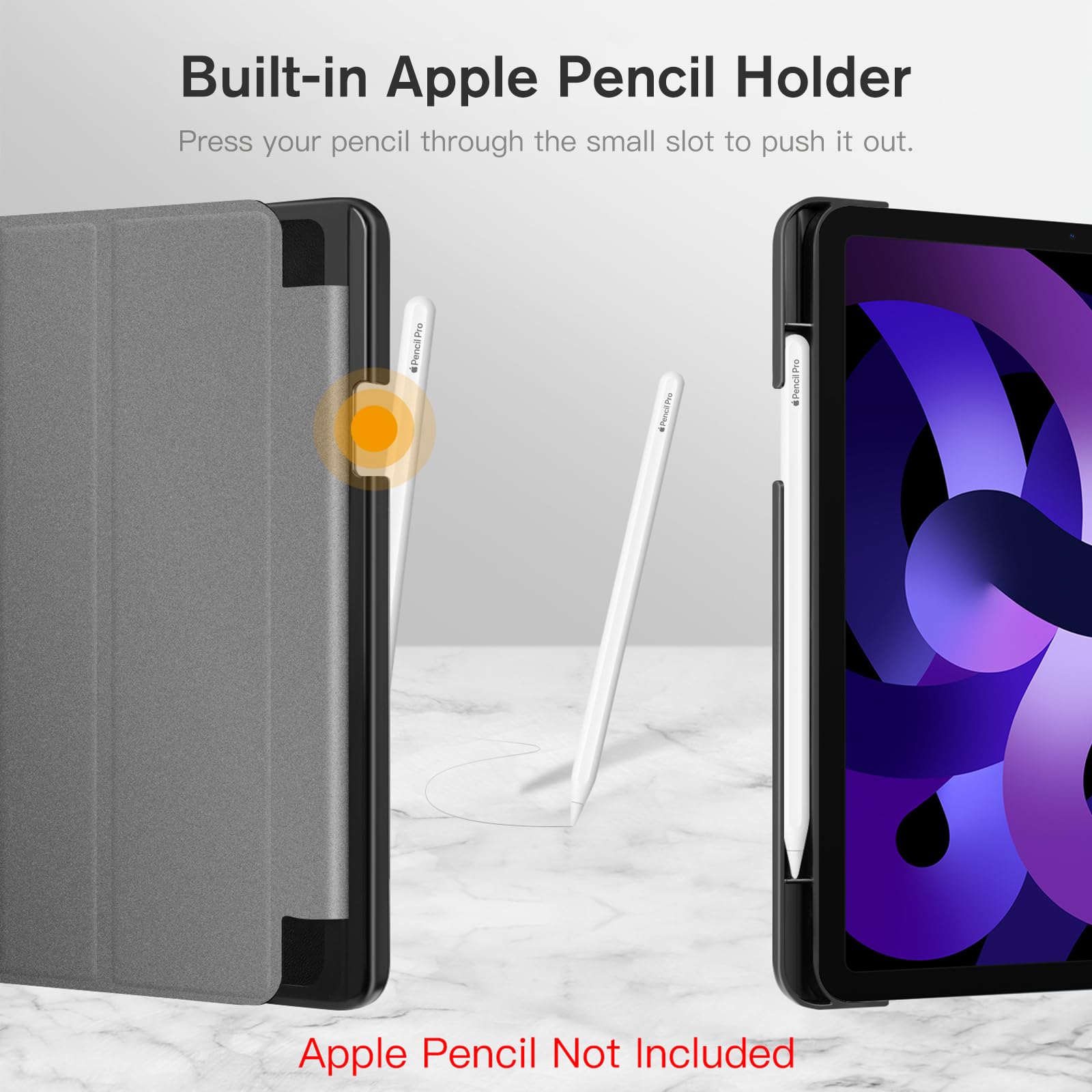 Fintie SlimShell Hard Protective Case for iPad Air 11-inch (M3 2025/M2 2024) & 10.9-inch (5th Gen 2022/4th Gen 2020) - Lightweight iPad Cover with Apple Pencil Holder, Composition Book Design | Perfect for Work, School & Travel