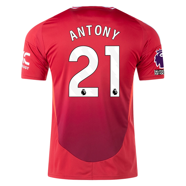 adidas Manchester United Antony Home Jersey 2024/25 - EPL Official Soccer Shirt with No Room For Racism Patch (MUFC Red) - Perfect for Matchdays, Fan Events & Soccer Gifts