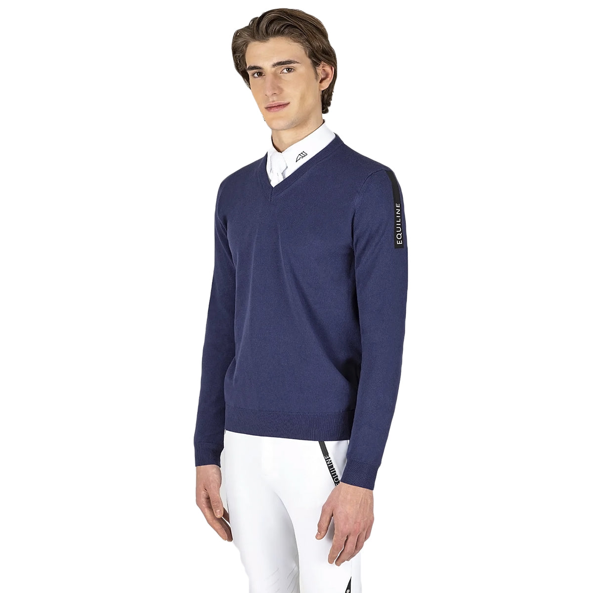 Equiline Men's Slim Fit V Neck Sweater - Soft Knit Pullover for Casual & Office Wear - Perfect for Fall & Winter Layering