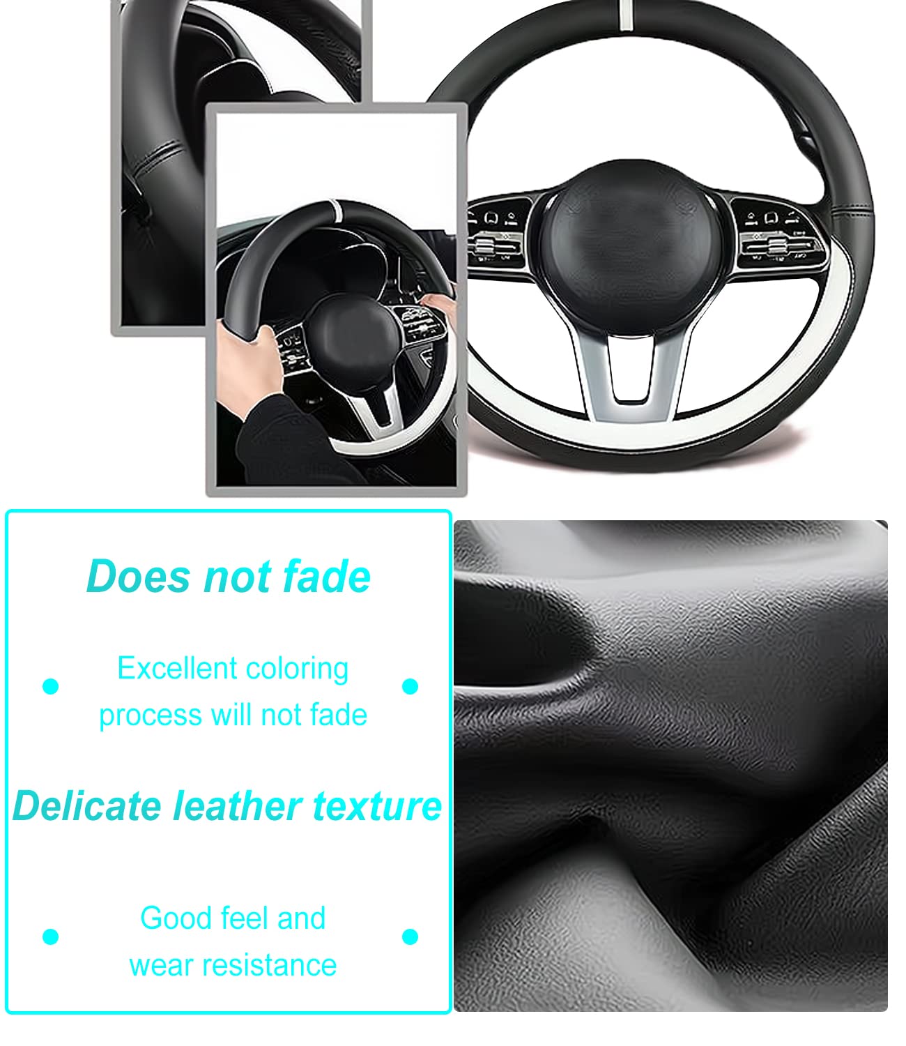 Premium Nappa Leather Non-Slip Steering Wheel Cover for Mazda - Custom Fit Car Accessory | Brown Color | Perfect for Daily Commute & Road Trips