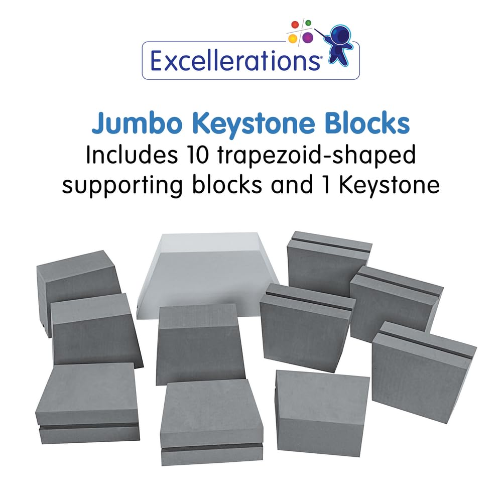 Excellerations Archway Engineering Block Set - Jumbo Foam Construction Toys for Kids Ages 4+, STEM Learning, Preschool Educational Building Kit - Perfect for Classroom Activities & Creative Play at Home