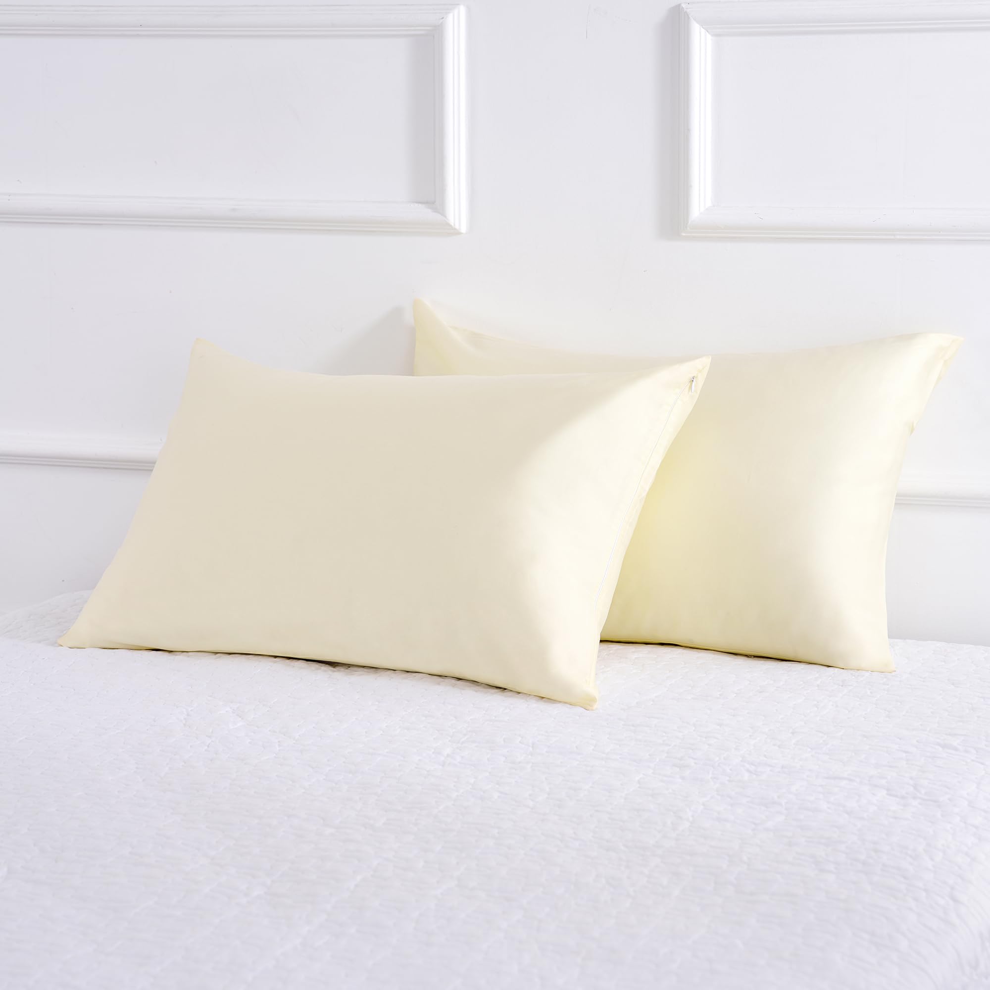 Breathable Cotton Pillow Protectors Queen Size (20