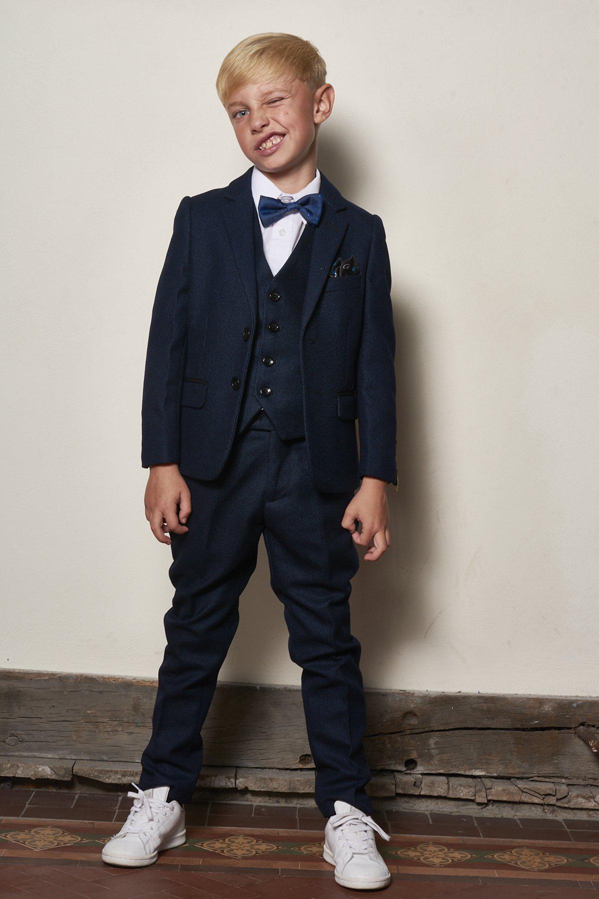 Stylish CALLUM Blue Three-Piece Suit for Men & Boys - Perfect for Weddings, Family Photos & Formal Events