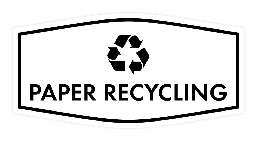 Eco-Friendly Paper Recycling Sign (White, Small) - Perfect for Offices, Schools & Home Use - Reduce Waste & Promote Sustainability