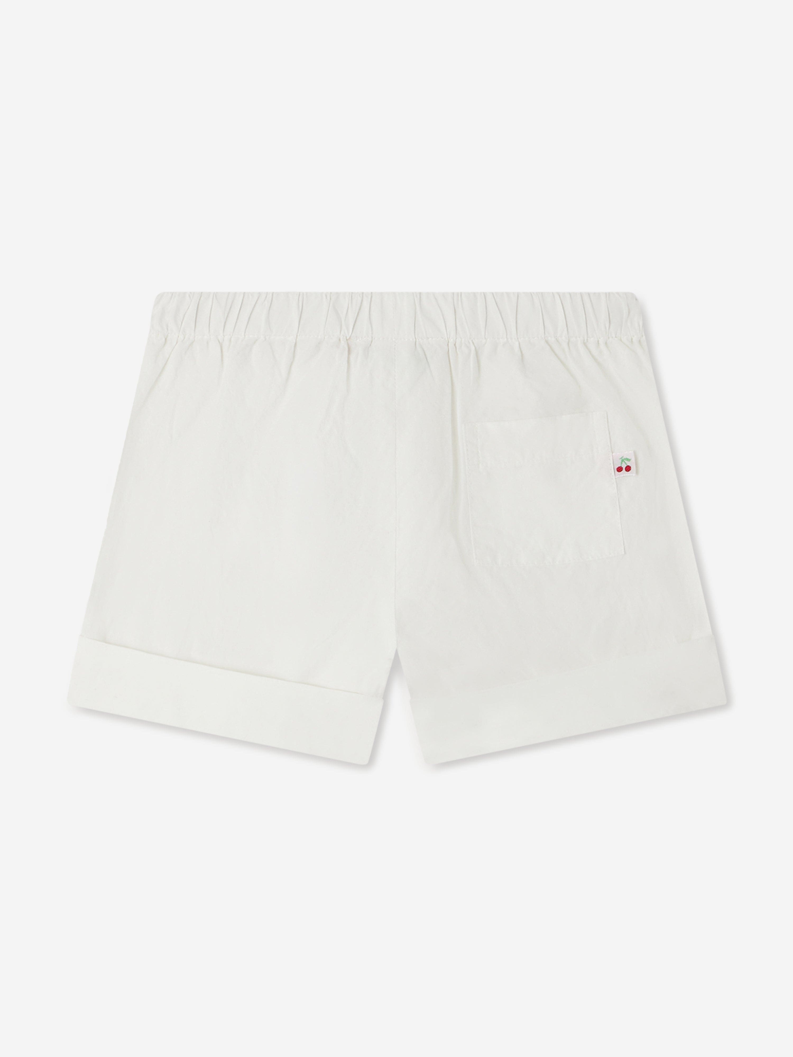 Baby Girls Ecandy Shorts in White - Soft & Comfortable Cotton Shorts for Toddlers - Perfect for Playtime, Summer Outfits & Casual Wear