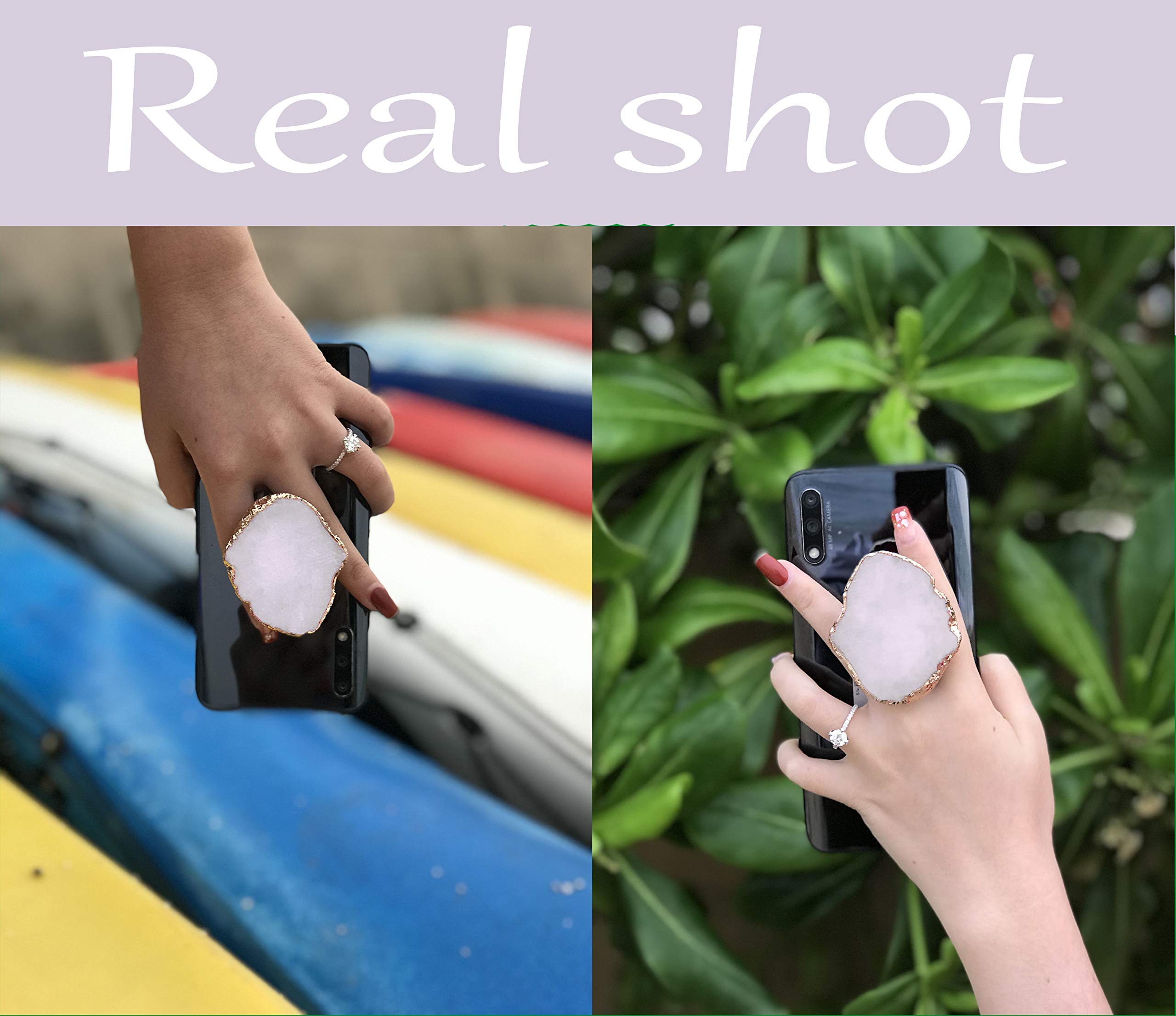 Crystal Phone Grip Holder - Universal Phone Stand for Smartphones & Tablets (Pure White) - Perfect for Hands-Free Viewing, Gaming, and Photography
