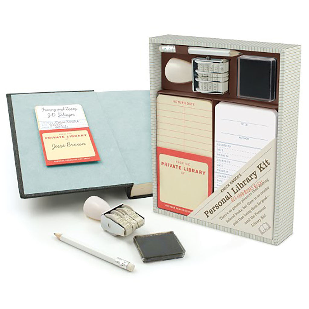 Personal Library Kit - Book Lending System with Checkout Cards, Date Stamp & Bookplates - Perfect for Home Libraries, Classroom Organization & Book Club Management