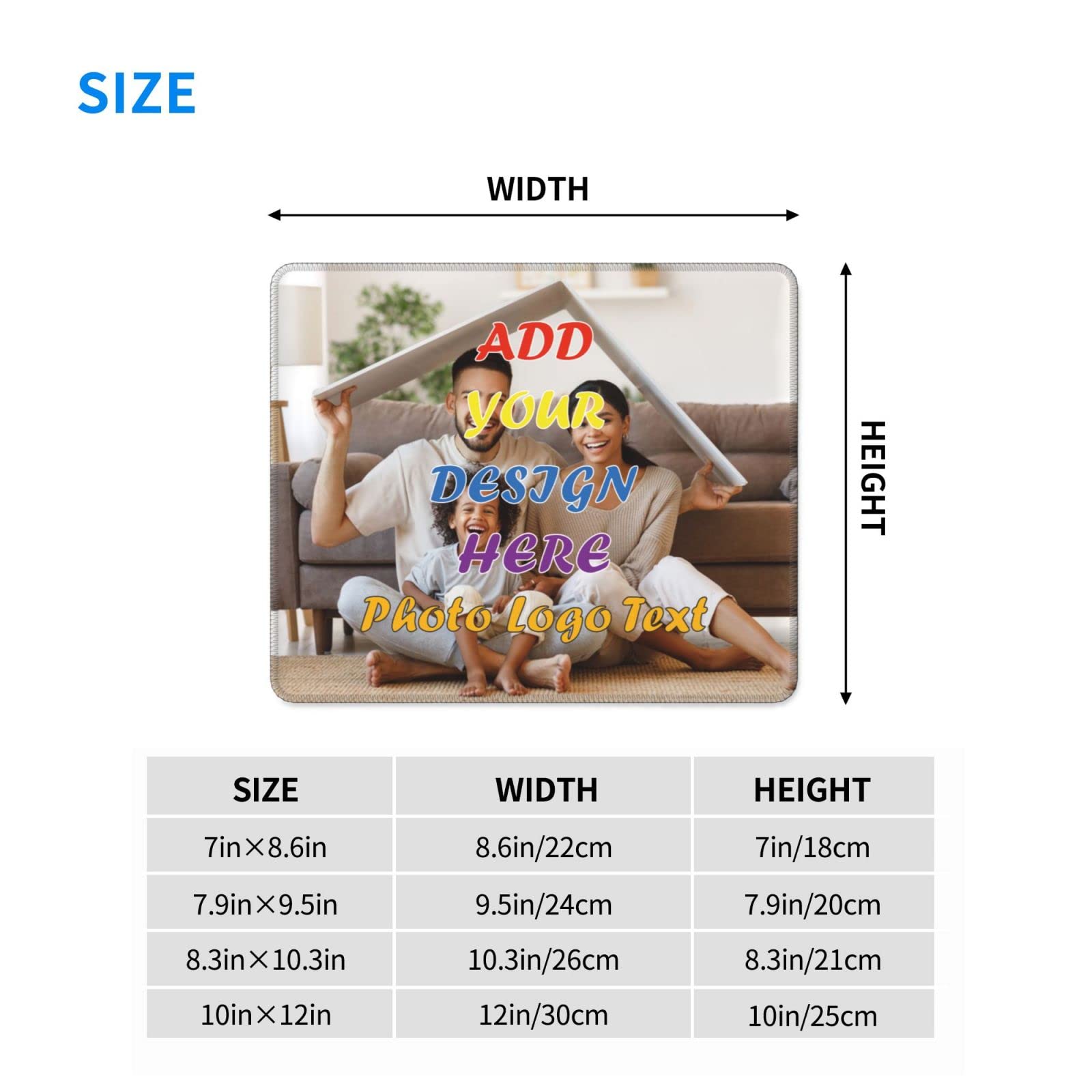 Custom Photo Mouse Pad - Personalized with Picture, Logo, Name & Text - 7x8.6 Inch Rectangle Mouse Mat for Computer, Laptop, Desk - Perfect for Gaming, Office & Home Workspace - Great Gift Idea for Gamers & Professionals