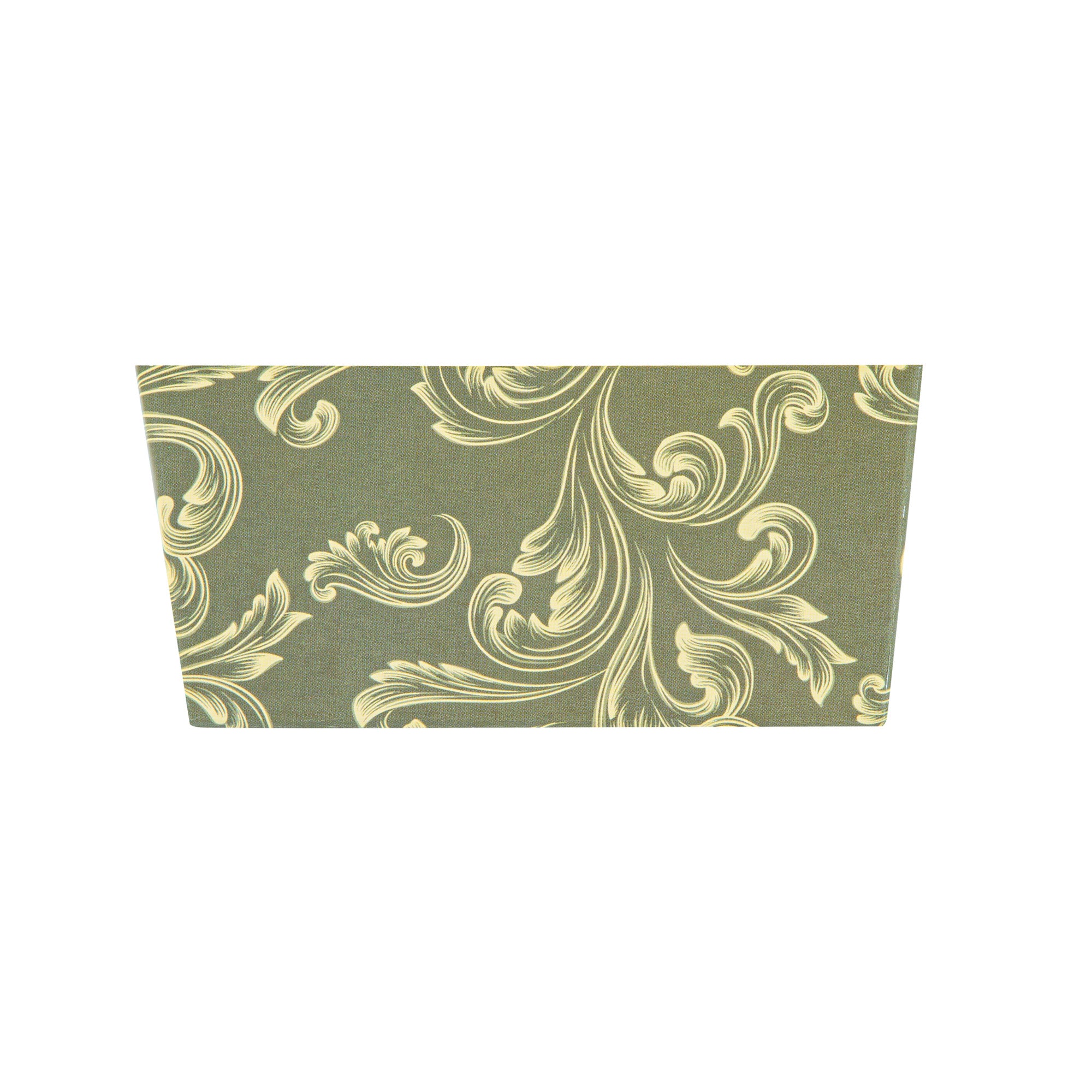 Bake Tek 9 oz Dark Green Vintage Floral Paper Mini Loaf Pans - Greaseproof Baking Cups (4