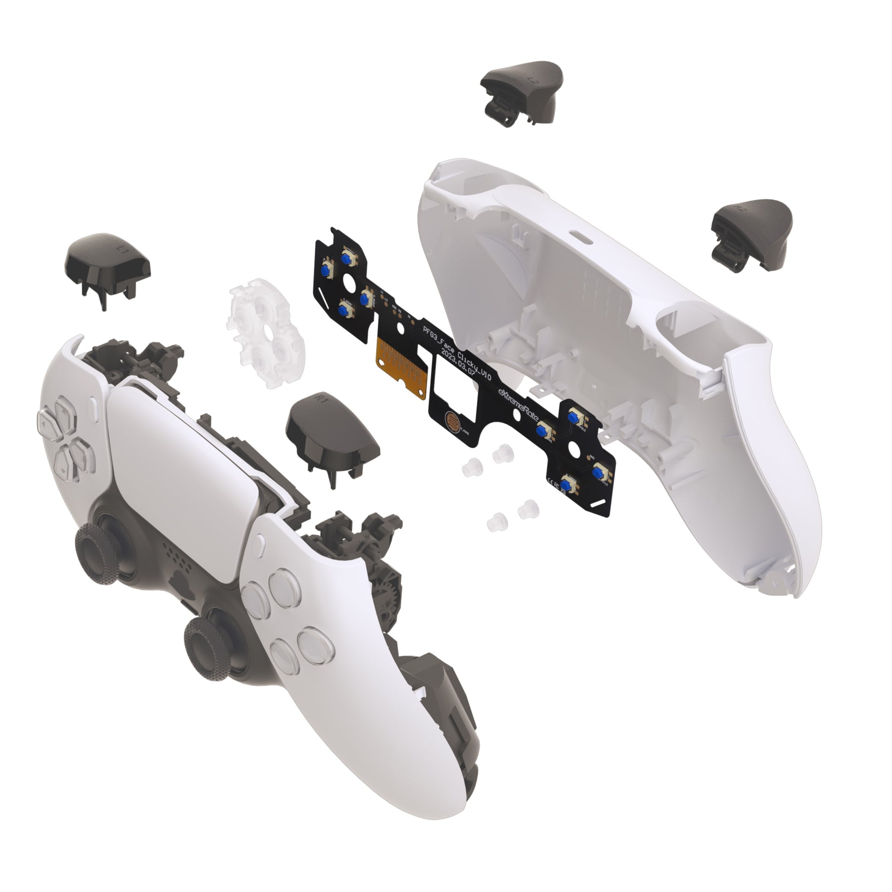 eXtremeRate Tactile Dpad & Action Buttons Kit for PS5 Controller BDM-030 - Mouse Click Upgrade with Custom Switches - Perfect for Gaming, FPS & Competitive Play