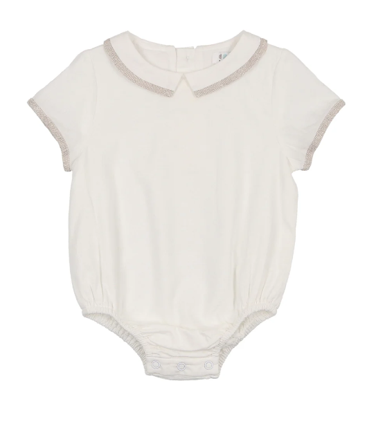 Coco Blanc Collar Onesie for Baby Girls (12M-3Y) | Soft Cotton Romper with Stylish Collar | Perfect for Playdates, Parties & Everyday Wear