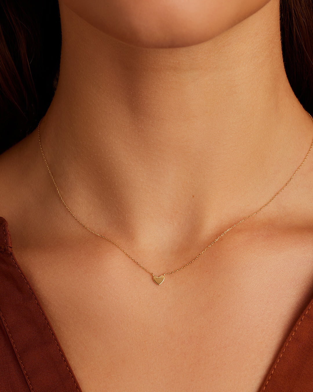 14K Gold Heart Mini Necklace for Women - Dainty Delicate Heart Pendant Jewelry Gift for Her - Perfect for Valentine's Day, Anniversary, Birthday & Everyday Wear