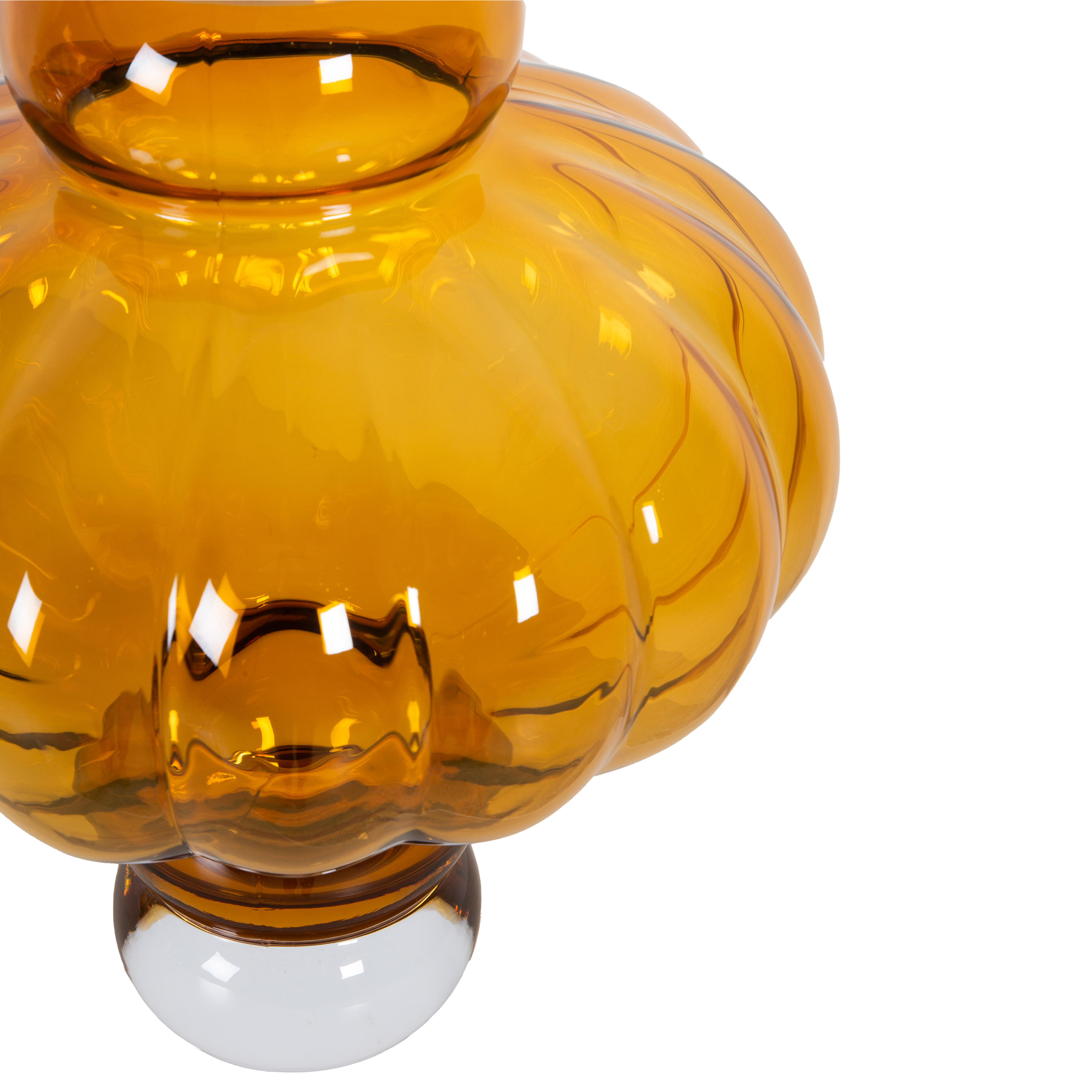 Amber Glass Balloon Vase - Elegant Floral Centerpiece for Weddings, Home Decor & Special Occasions