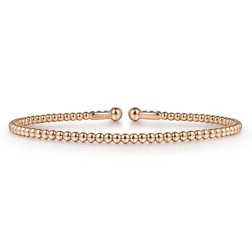 14K Rose Gold Bujukan Split Bangle Bracelet for Women - Elegant Stackable Jewelry Gift for Wedding, Anniversary & Everyday Wear
