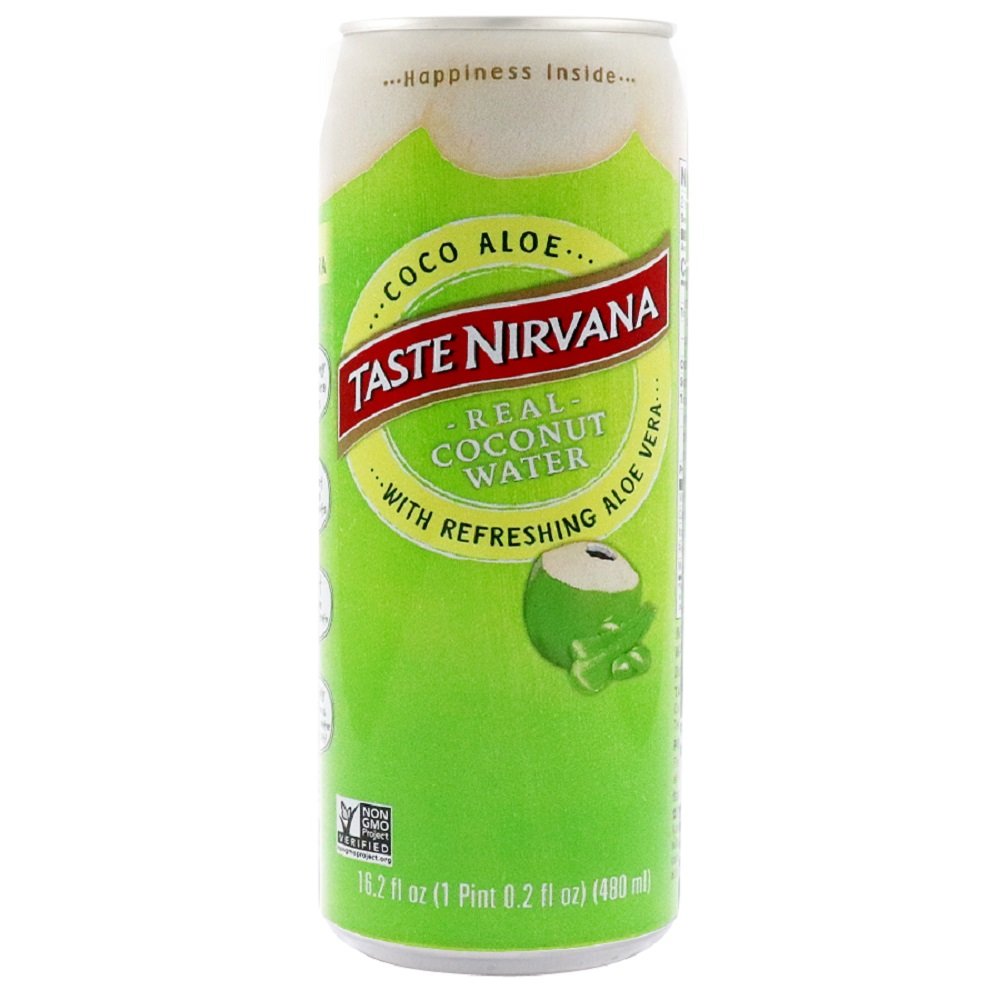 Taste Nirvana Real Coconut Water & Aloe Coconut Water, 16.2 Fl Oz (Pack of 12) - Refreshing Hydration for Workouts, Yoga, and Outdoor Adventures