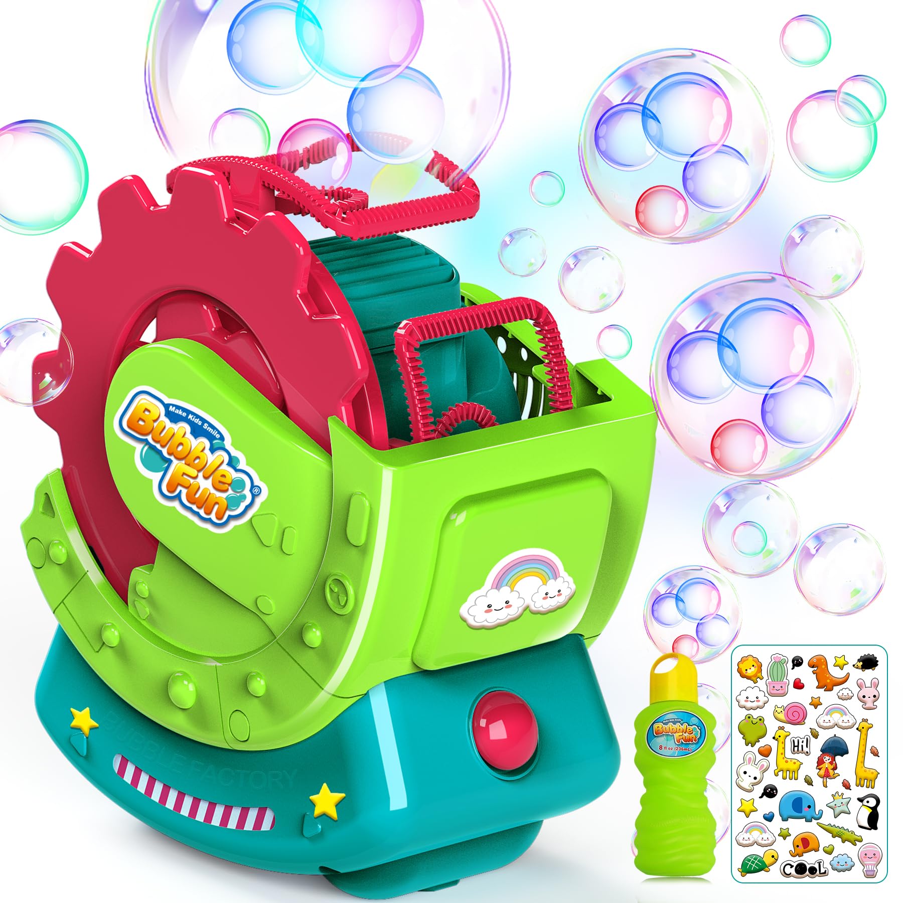 Bubble Machine for Kids - Extra Large Bubbles Maker (10X Bigger) with Bubbles Inside Bubble, 1000+ Bubbles Per Minute, Indoor/Outdoor Bubble Blower Toy for Toddlers Birthday Parties, Park Play & Backyard Fun