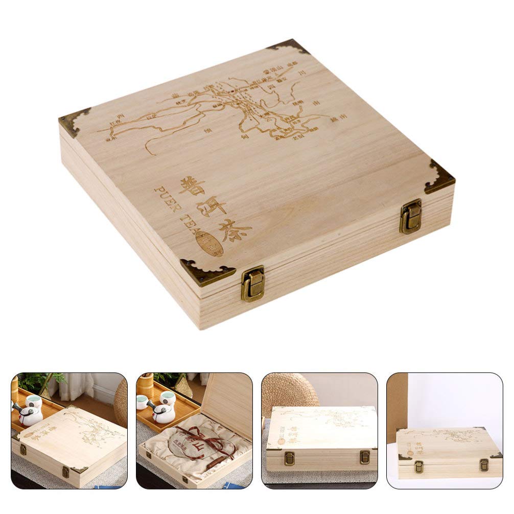 Premium Bamboo Tea Storage Box - Handcrafted Wooden Chest for Pu-erh Tea Cakes & Tea Sets | Eco-Friendly Organizer for Tea Lovers, Home Decor & Gift Giving