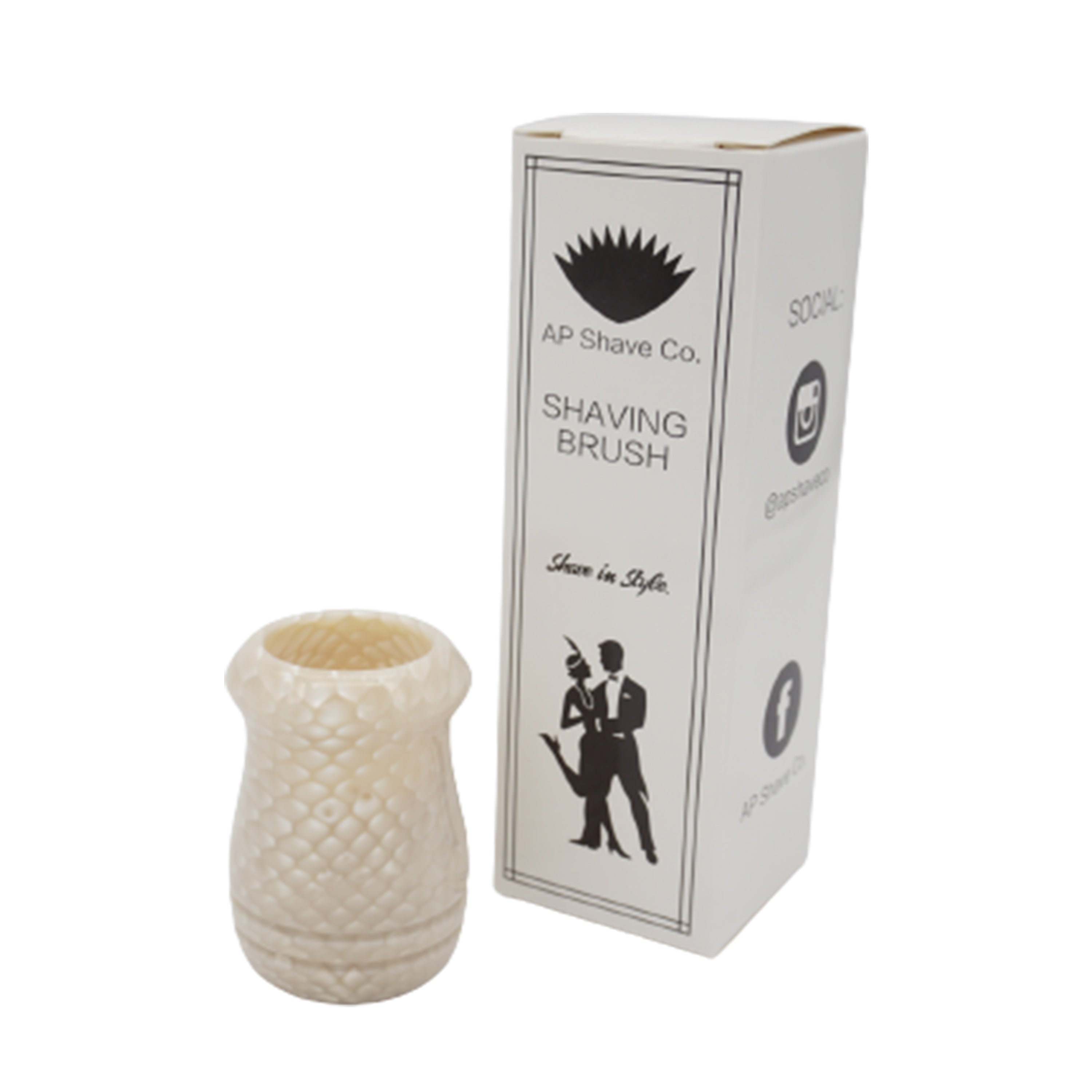 Premium Ivory Snakeskin Handmade Shaving Brush Handle - Fits 24mm & 26mm Knots - Perfect for Wet Shaving, Grooming Kits & Luxury Bathroom Accessories