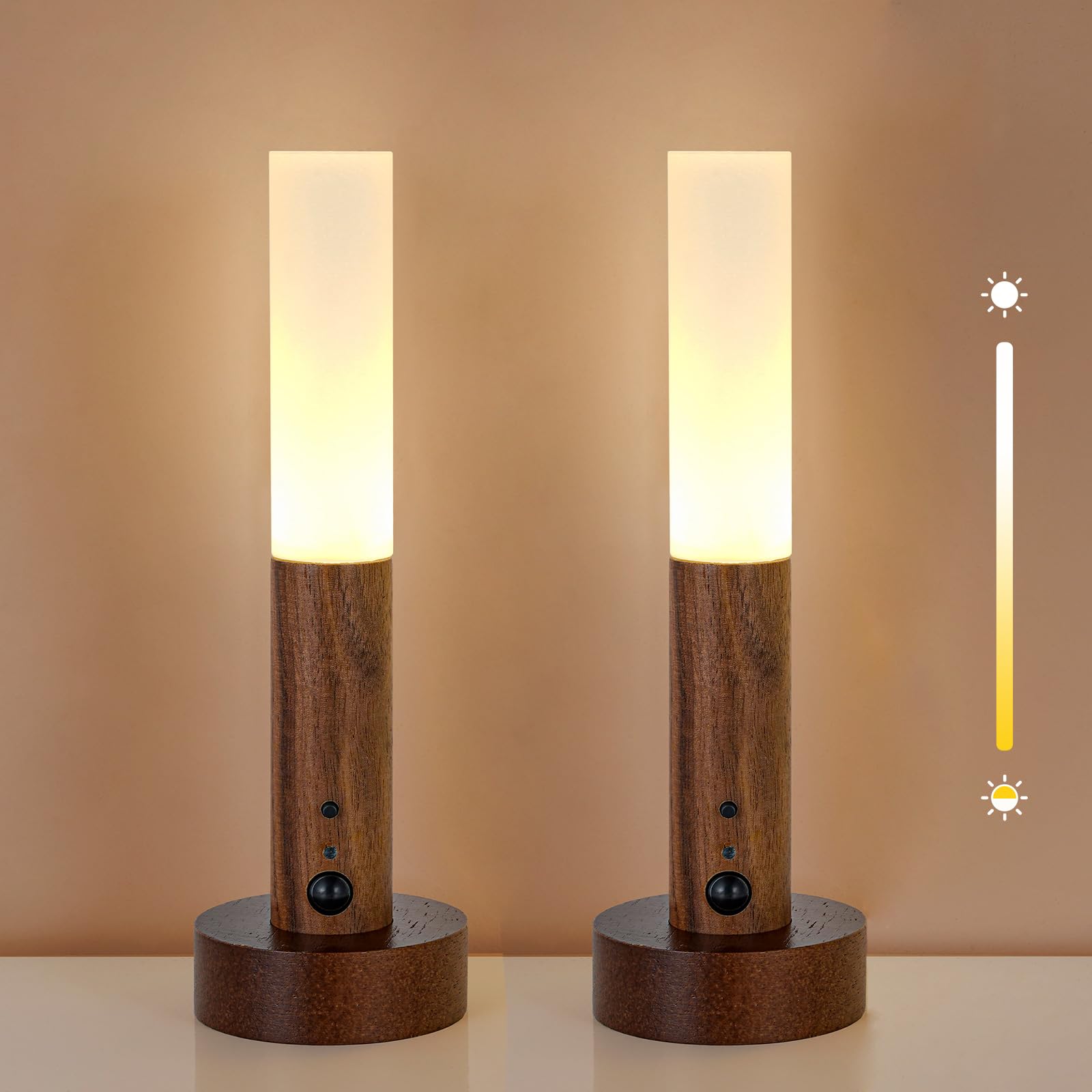 2PCS Motion Sensor Night Light - Rechargeable Stick Wall Lights with 3 Color Options, Battery Operated for Bedroom, Hallway & Stairway | Perfect for Safe Nighttime Navigation & Ambient Lighting