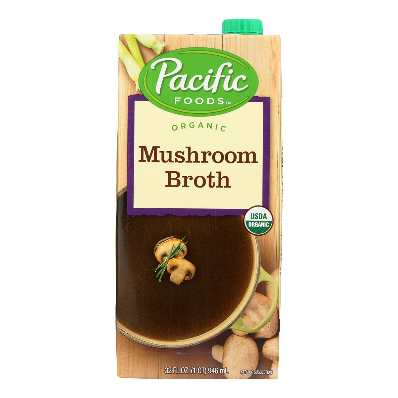 Organic Mushroom Broth by Pacific Natural Foods - 32 oz (Pack of 12) | USDA Certified, Gluten-Free, Vegan | Perfect for Soups, Stews & Cooking | Bulk Value Pack