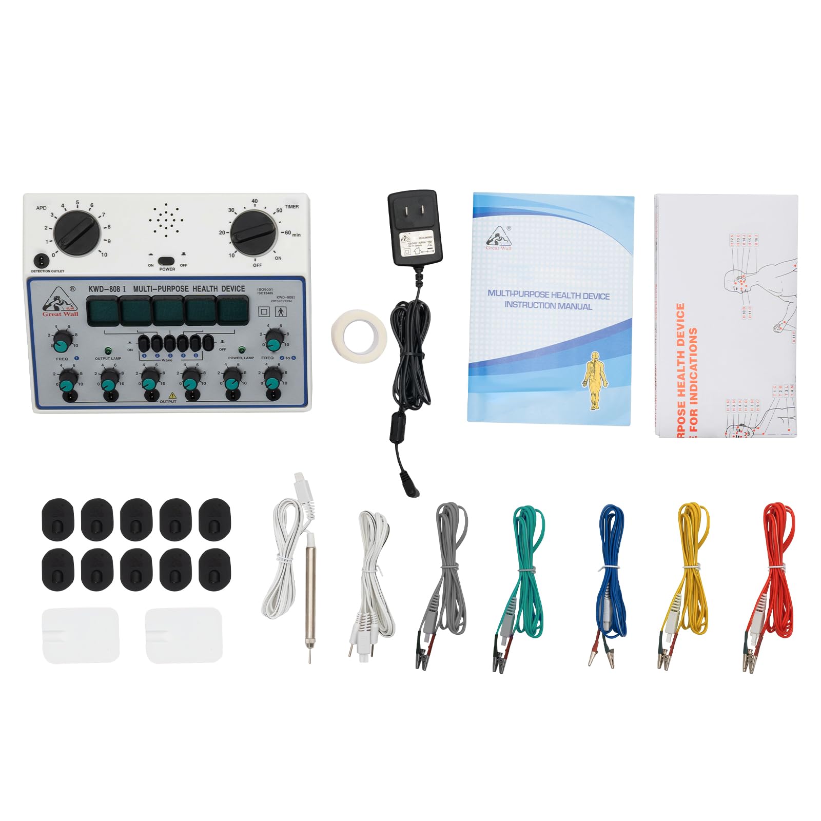 Electric Acupuncture Stimulator Machine - 6 Output TENS Unit with Patches for Pain Relief, Muscle Therapy & Acupuncture (500-1000hpa) - Perfect for Home Use, Physical Therapy & Chronic Pain Management