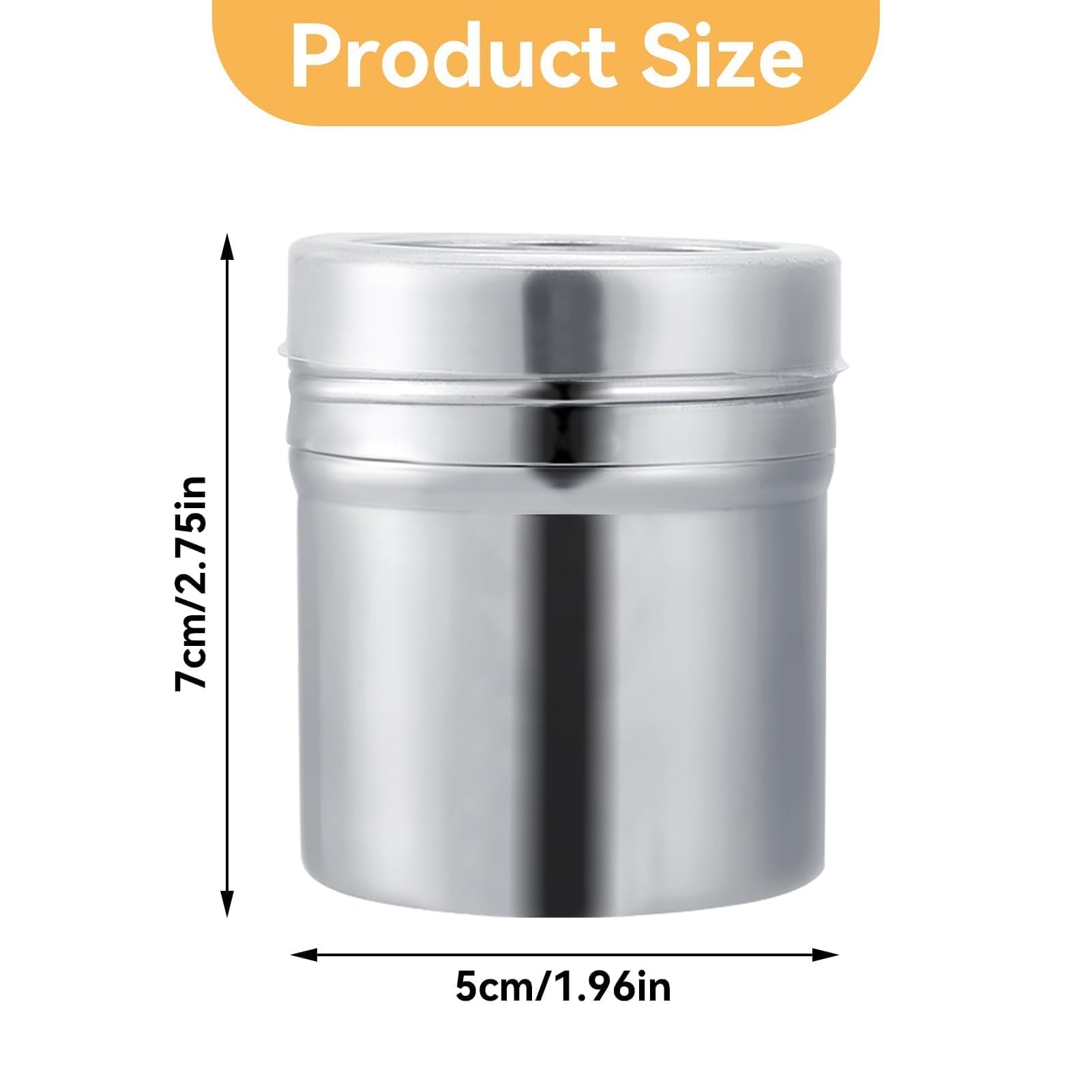 Premium Stainless Steel Fine Mesh Shaker with Lid - Perfect for Powdered Sugar, Cinnamon, Cocoa & Baking Ingredients | Ideal for Home Baking, Cake Decorating & Coffee Shops