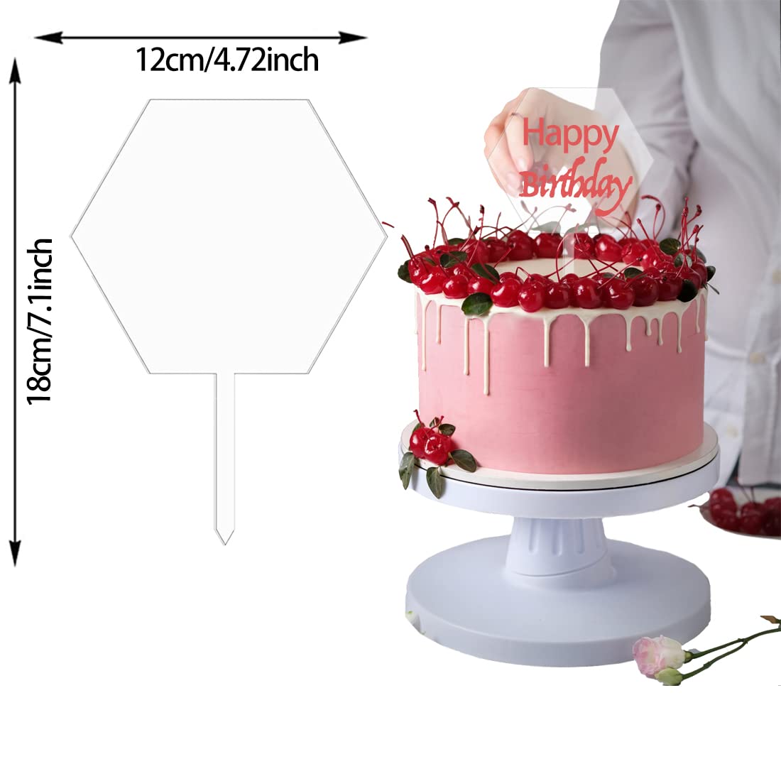 Customizable Clear Square Acrylic Cake Topper - DIY Personalized Wedding, Birthday & Party Cake Decorations (2-Piece Set, Medium) - Perfect for Anniversary, Baby Shower & Special Occasion Cakes