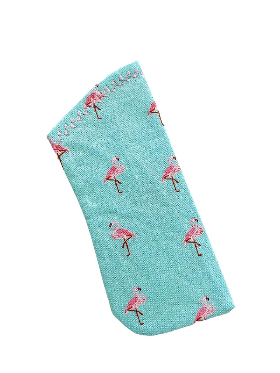 Flamingo Pattern Eyeglass Case - Soft Fabric Glasses Holder for Prescription Eyeglasses & Sunglasses | Travel, Office & Daily Use Protective Storage