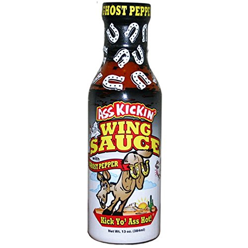 ASS KICKIN’ Ghost Pepper Wing Sauce - 13oz Bottle | Extreme Hot Sauce for Chicken Wings, Burgers & Tacos | Spicy Gourmet Gift for Hot Sauce Lovers | Perfect for Game Day, BBQs & Hot Wings Challenge