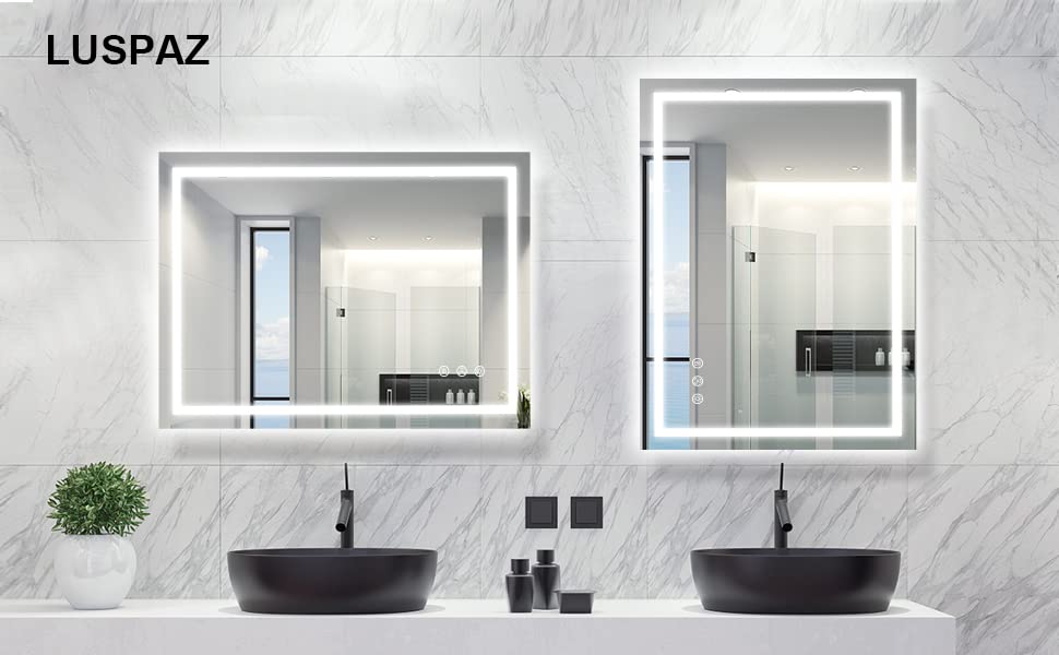 40x32 Inch LED Bathroom Mirror with Front & Backlit Lights - Anti-Fog, Shatter-Proof, Dimmable Vanity Mirror for Makeup & Shaving - Perfect for Modern Bathrooms & Dressing Rooms