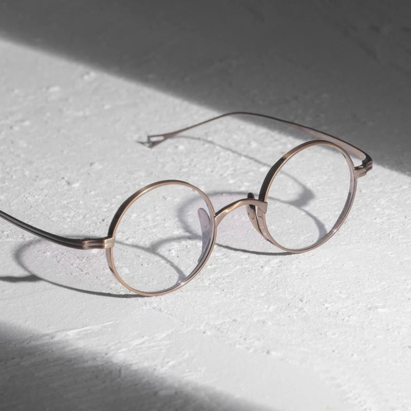 Stylish Unisex Black Titanium Round Eyeglasses Frame - Lightweight & Durable Full Rim Glasses for Men & Women - Perfect for Reading, Driving & Everyday Wear
