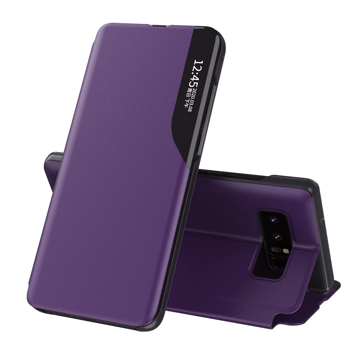 Premium PU Leather Flip Case for Samsung Galaxy Note 8 - Shockproof Stand Cover with Sleep/Wake for Daily Protection