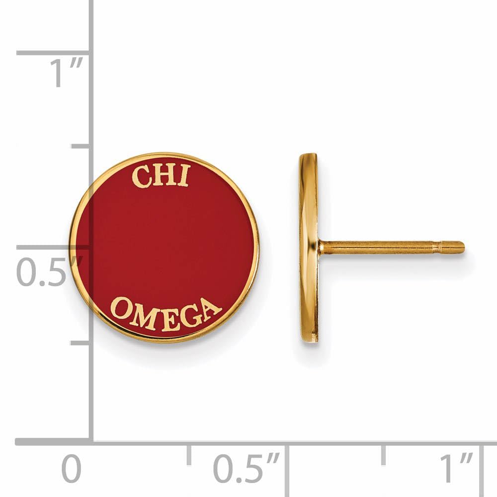 Sterling Silver Chi Omega Enameled Post Earrings | Greek Letter Jewelry for Sorority Sisters | Perfect for Formal Events, Graduation Gifts & Sisterhood Celebrations