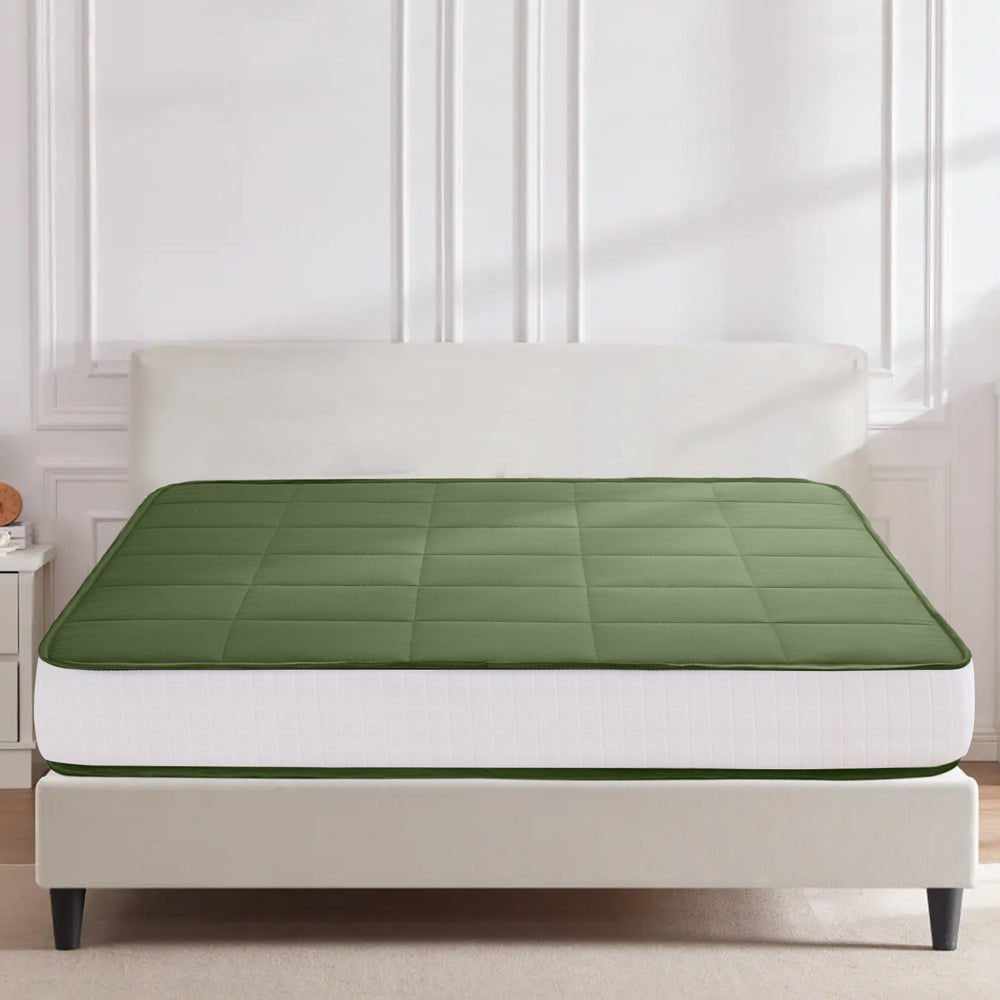 MAXYOYO Padded Japanese Floor Mattress - Green Foldable Roll Up Futon Mattress for Bedroom, Guest Room & Travel | Comfortable Floor Sleeping & Lounging