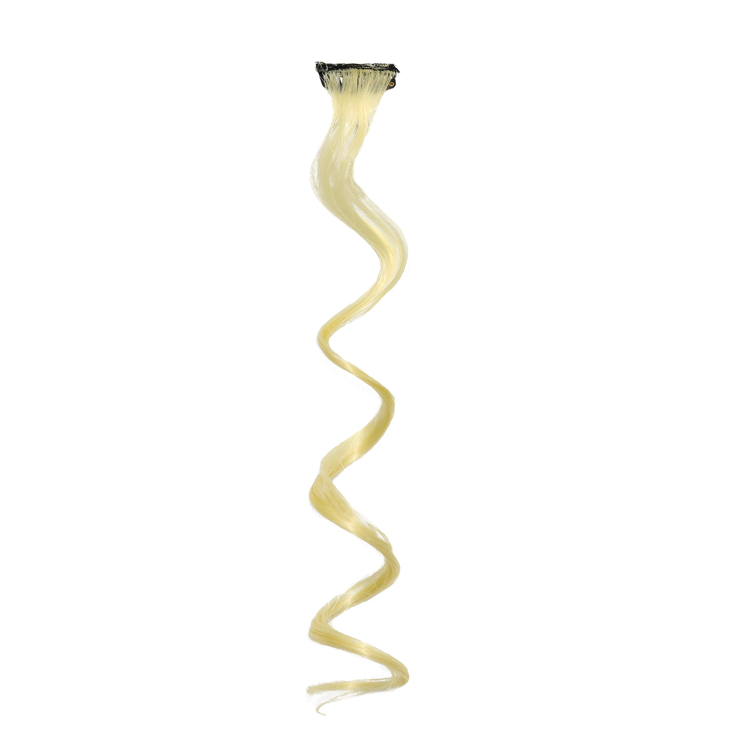 Rapidsflow® Real Human Hair Extensions for Women & Girls - Curly Blonde Clip-in Hair Streaks for Highlighting | Perfect for Parties, Cosplay & Daily Styling