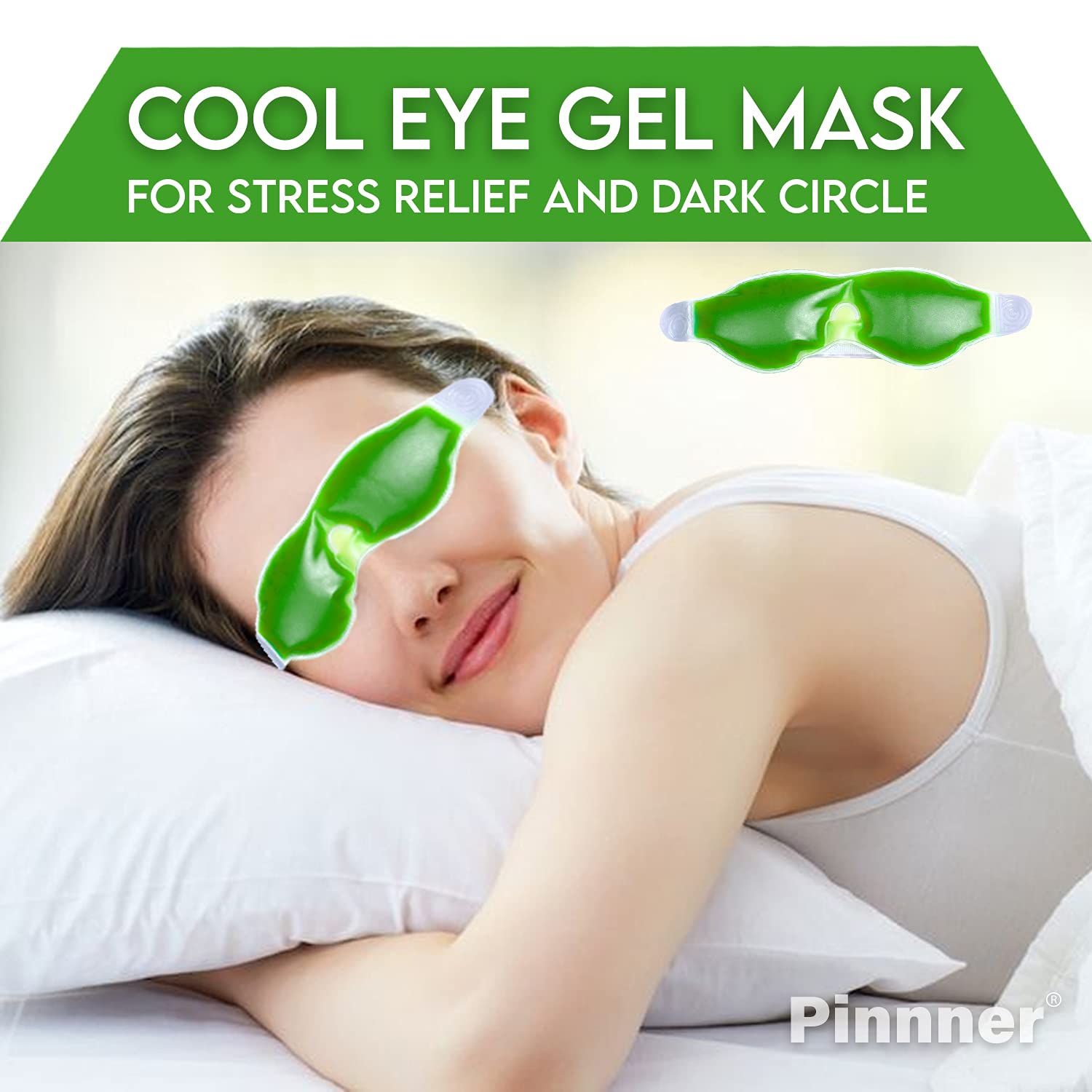 Cooling Gel Face Mask & Eye Mask for Puffy Eyes & Skin Relief | Soothing Therapy for Sunburn, Stress & Sleep | PINNER Skincare