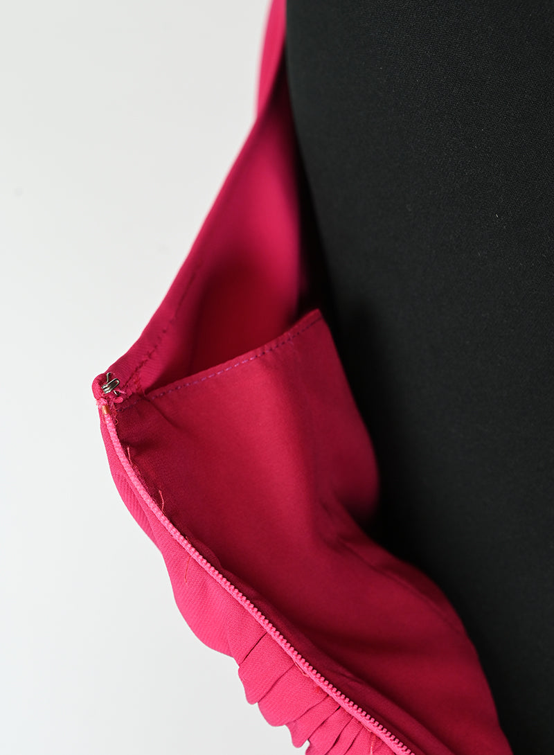 Valentino Fuchsia One-Shoulder Long Dress Size 42 - Perfect for Evening Galas, Red Carpet Events & Special Occasions
