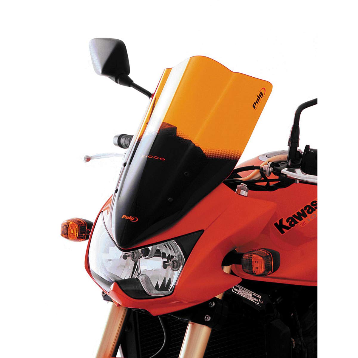 Puig 4057T Orange Racing Windshield - High-Performance Motorcycle Windshield for Sport Bikes, Durable Polycarbonate, Aerodynamic Design - Perfect for Racing, Touring & Highway Riding
