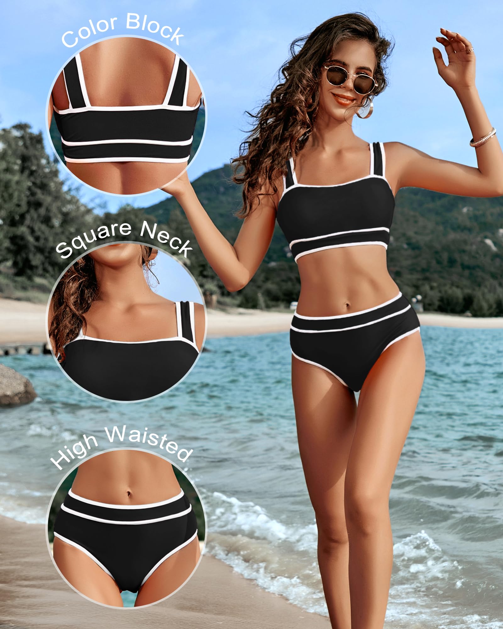 MELYUM High Waisted Bikini Sets for Women - Tummy Control Two Piece Swimsuit | Modest Bathing Suit for Teens & Adults | Summer Beach Swimwear 2025 | Perfect for Pool Parties, Vacations & Water Sports