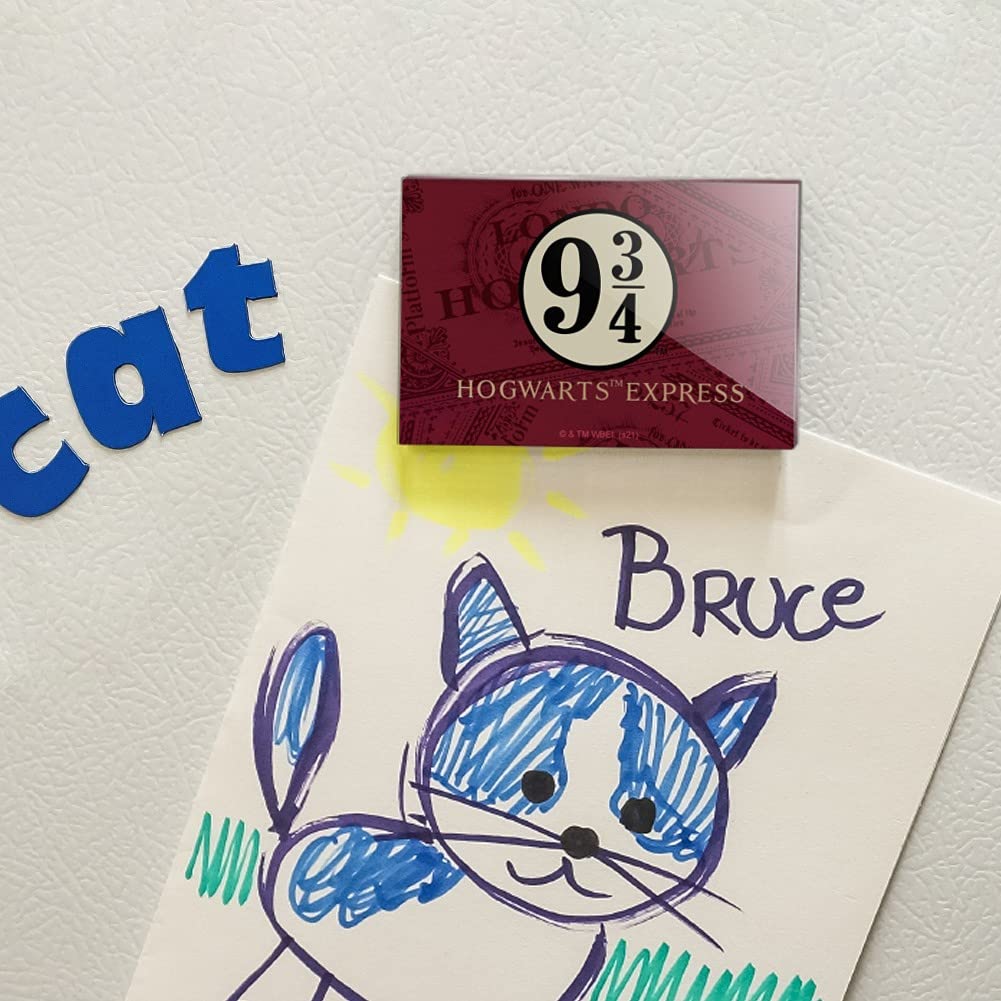 Harry Potter Hogwarts Express Train Ticket Acrylic Fridge Magnet - Collectible Souvenir for Potterheads, Perfect for Refrigerator, Lockers & Office Decor