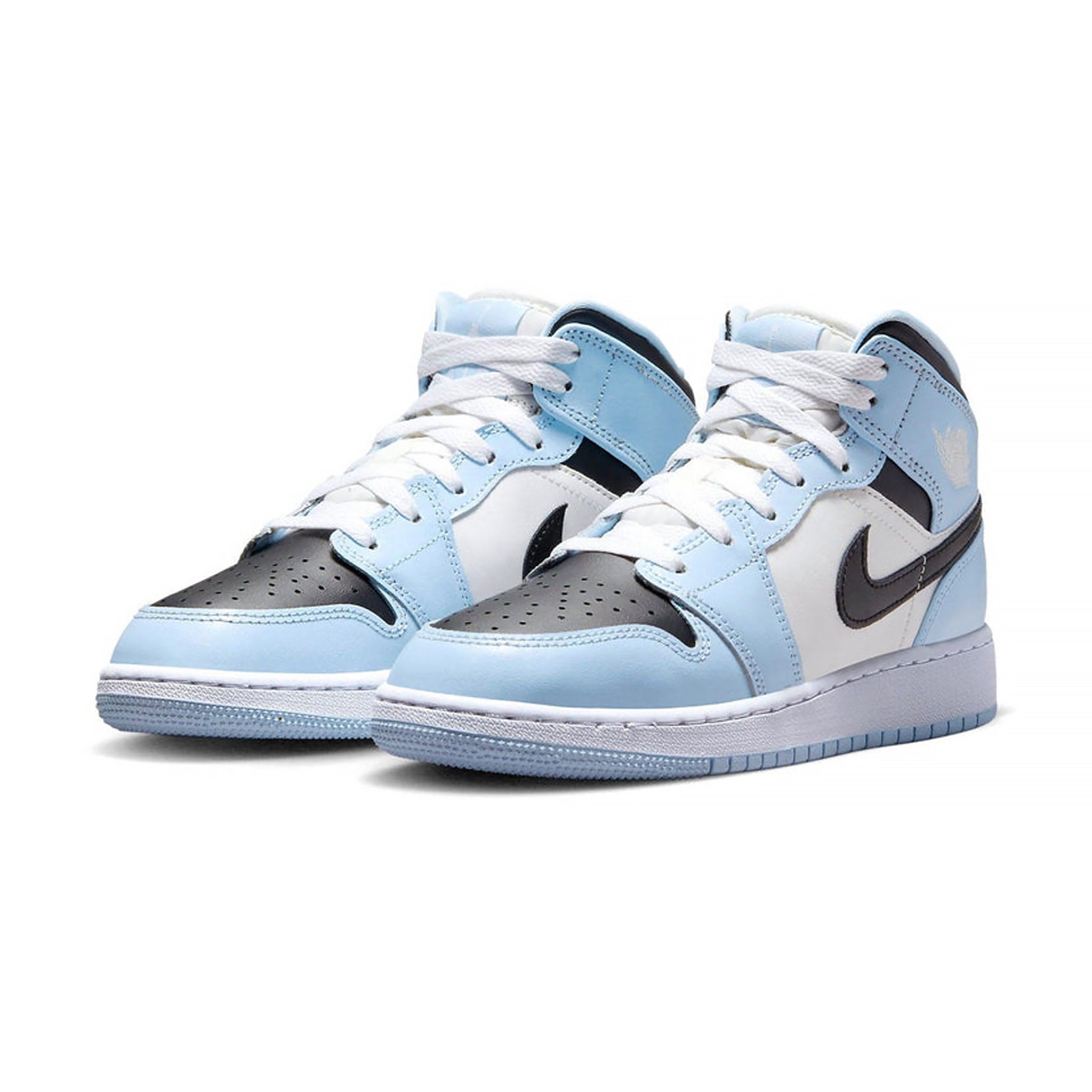 Air Jordan 1 Mid Ice Blue GS - Kids' Basketball Shoes for Boys & Girls - Perfect for School, Sports & Casual Wear