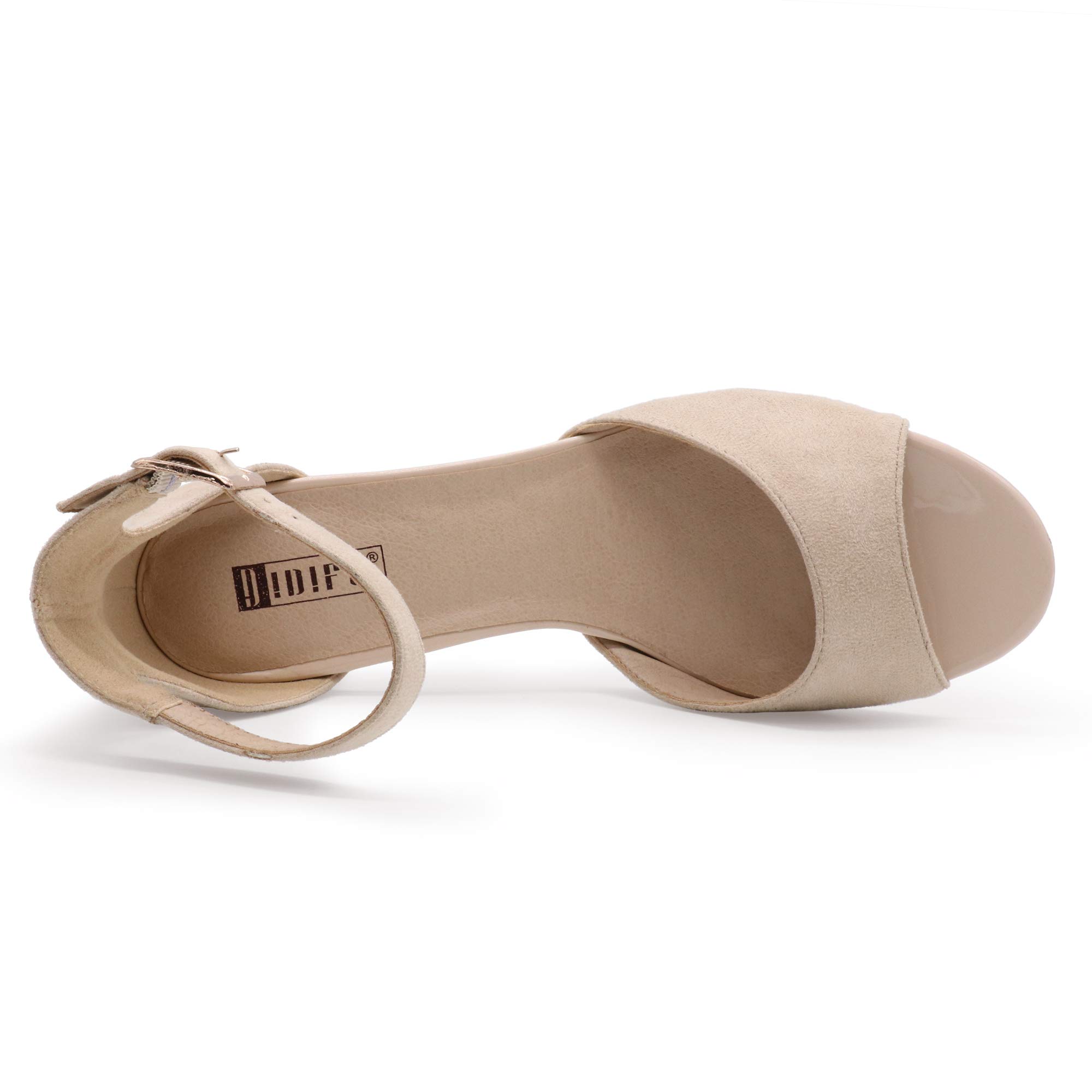 IDIFU Women's Low Block Heel Sandals - Peep Toe Chunky Ankle Strap Dress Shoes for Wedding, Party & Special Occasions | Comfortable Women's Casual Summer Sandals