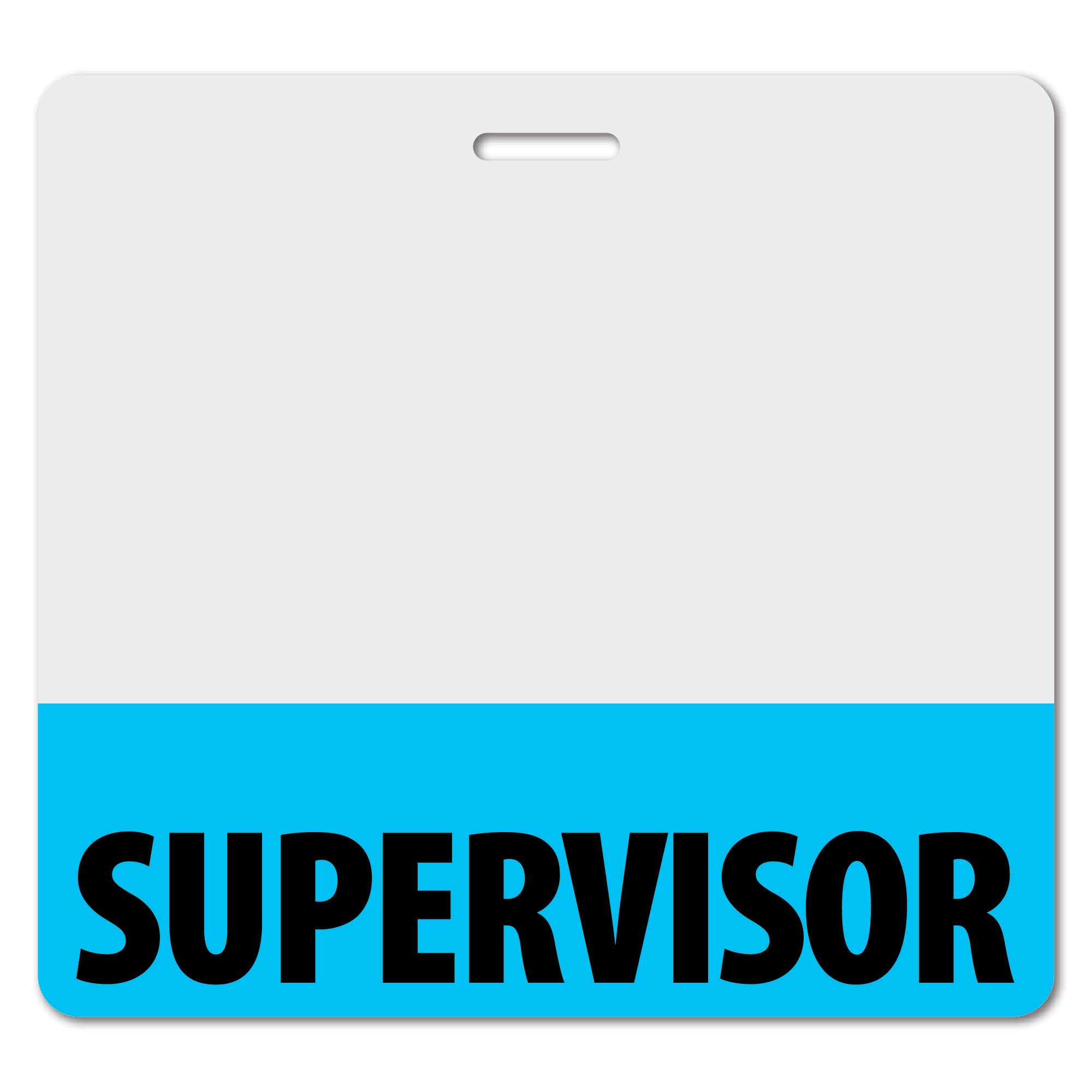 Heavy Duty Horizontal Supervisor ID Badge Holders (100 Pack) - Spill & Tear Proof, Double-Sided USA Printed Quick Role Identifier Tags - Perfect for Events, Conferences & Workplace Security