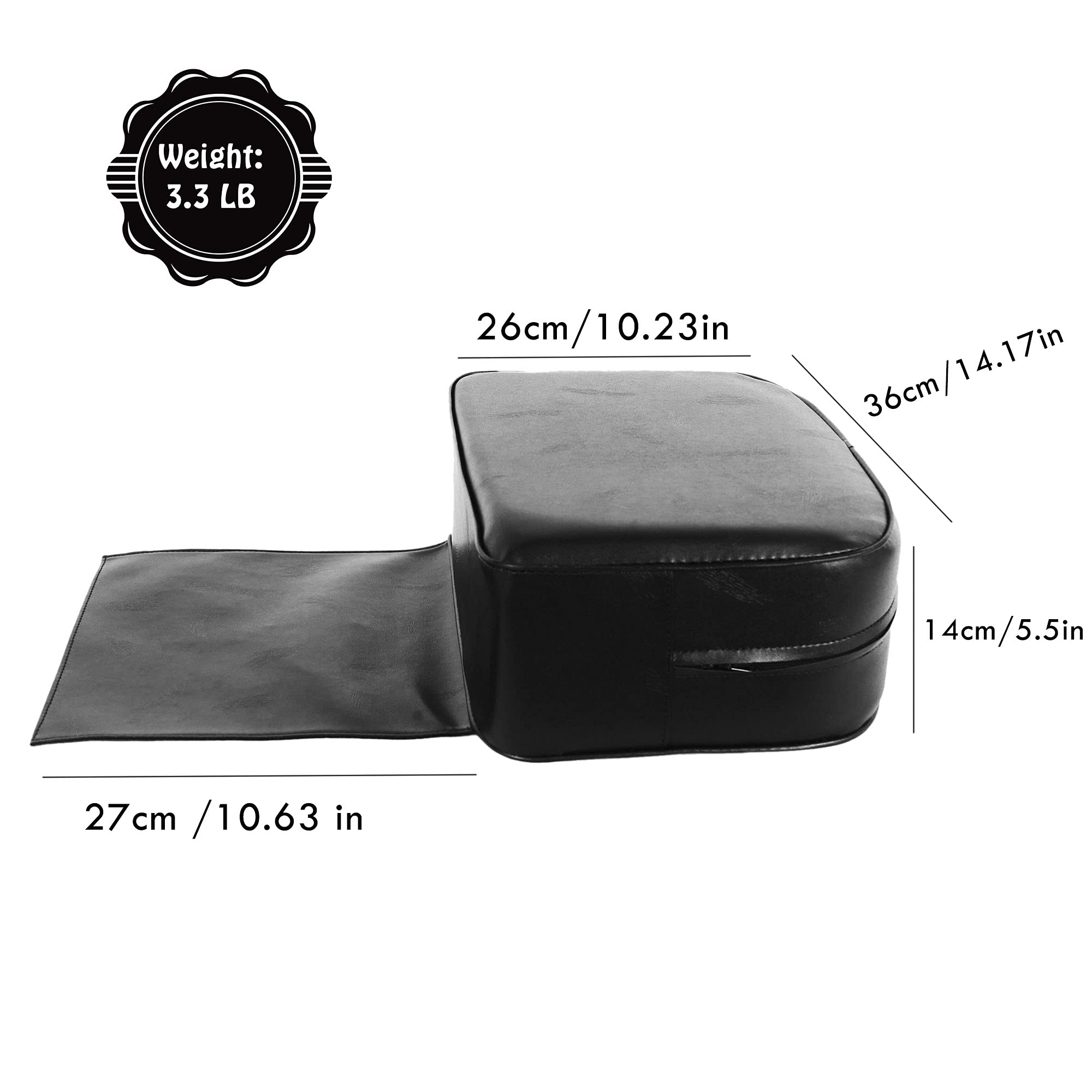 Premium PU Leather Salon Booster Seat Cushion for Kids - Child Haircut Styling Chair & Barber Shop Accessory - Perfect for Toddler Haircuts at Home or Salon