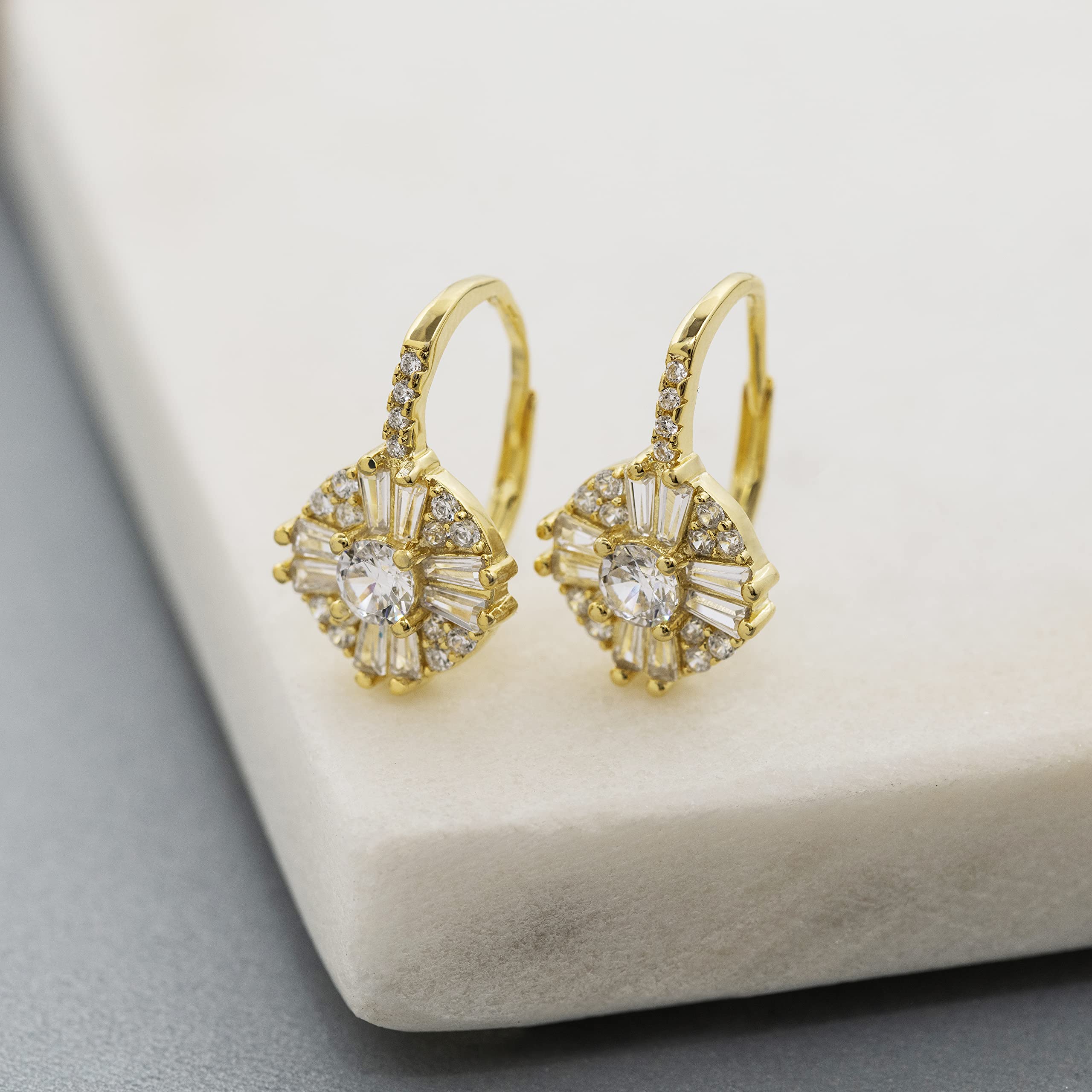 925 Sterling Silver Crystal Drop Dangle Earrings for Women - Elegant Cluster Design for Parties, Weddings & Special Occasions