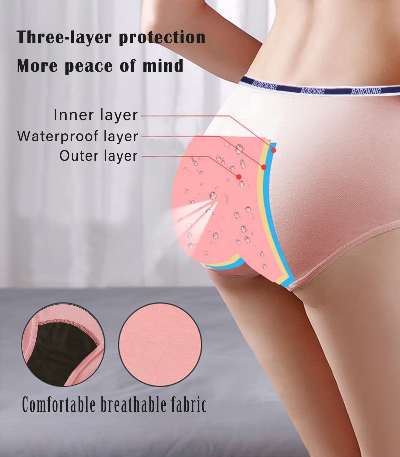 Boboking Teen Girls Cotton Period Panties - Soft Breathable Big Girls Underwear for Comfort & Protection | Perfect for School, Sleep & Daily Wear