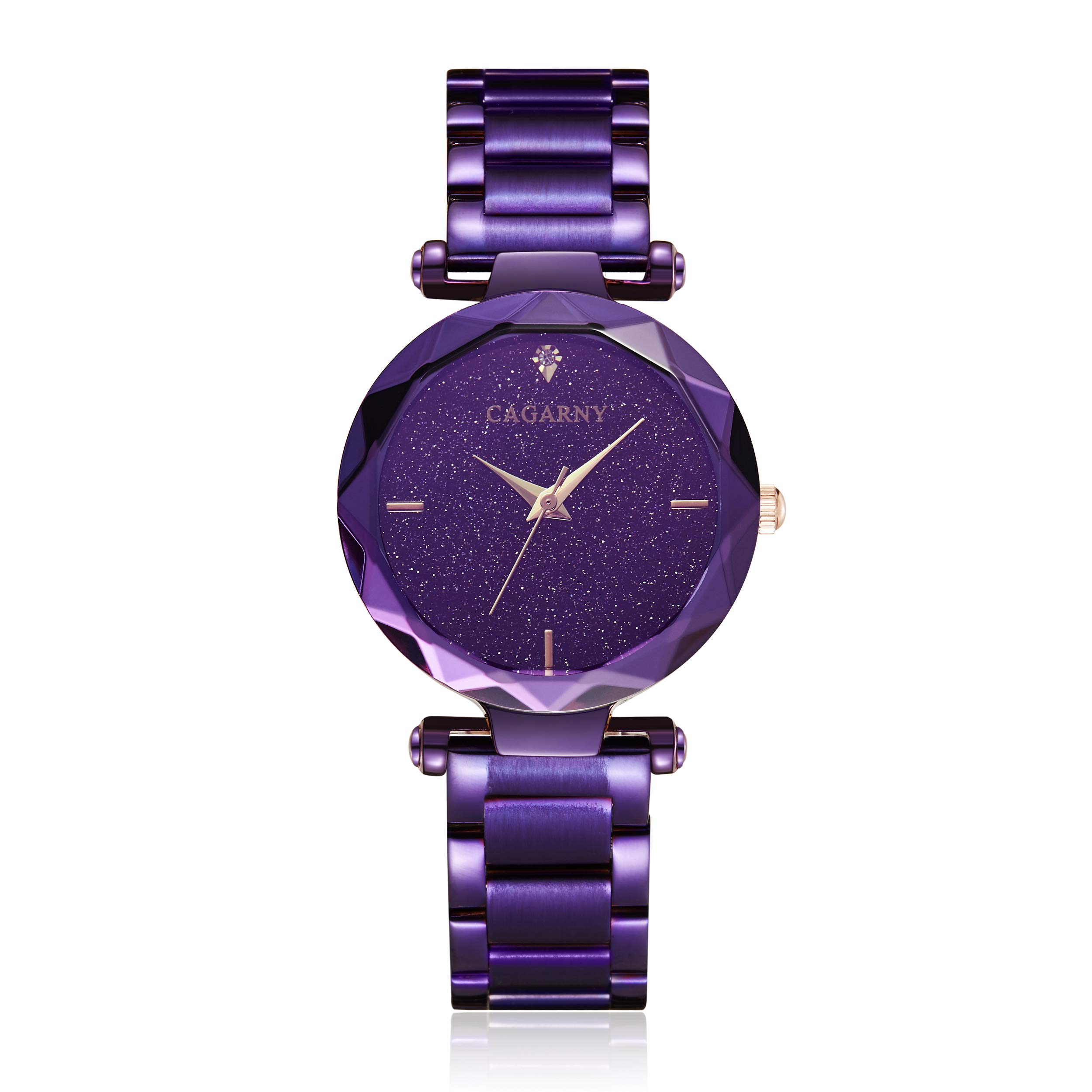 Elegant CAGARNY Women's Crystal Quartz Watch with Stainless Steel Band - Perfect for Office, Party & Everyday Wear (Model 6877)