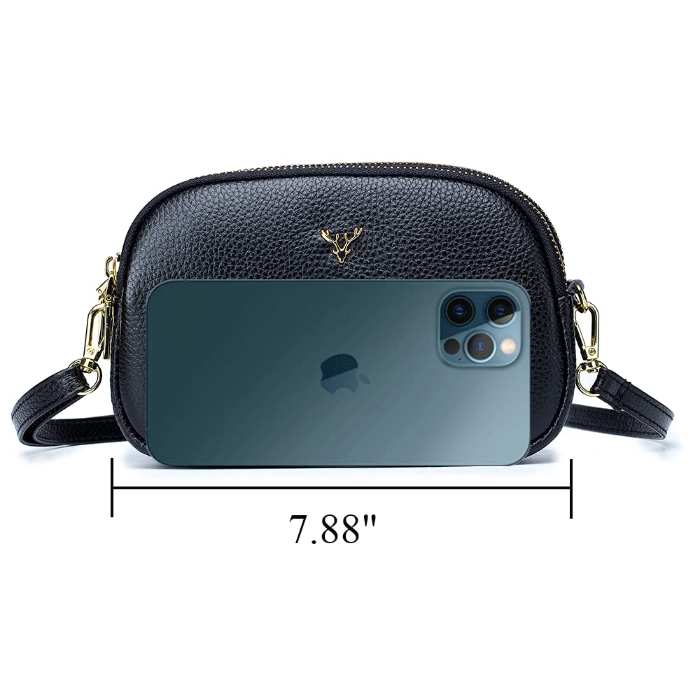 Genuine Leather Small Crossbody Bags for Women - Trendy Shoulder Handbag with Phone Pocket - Perfect for Everyday Use, Travel & Shopping
